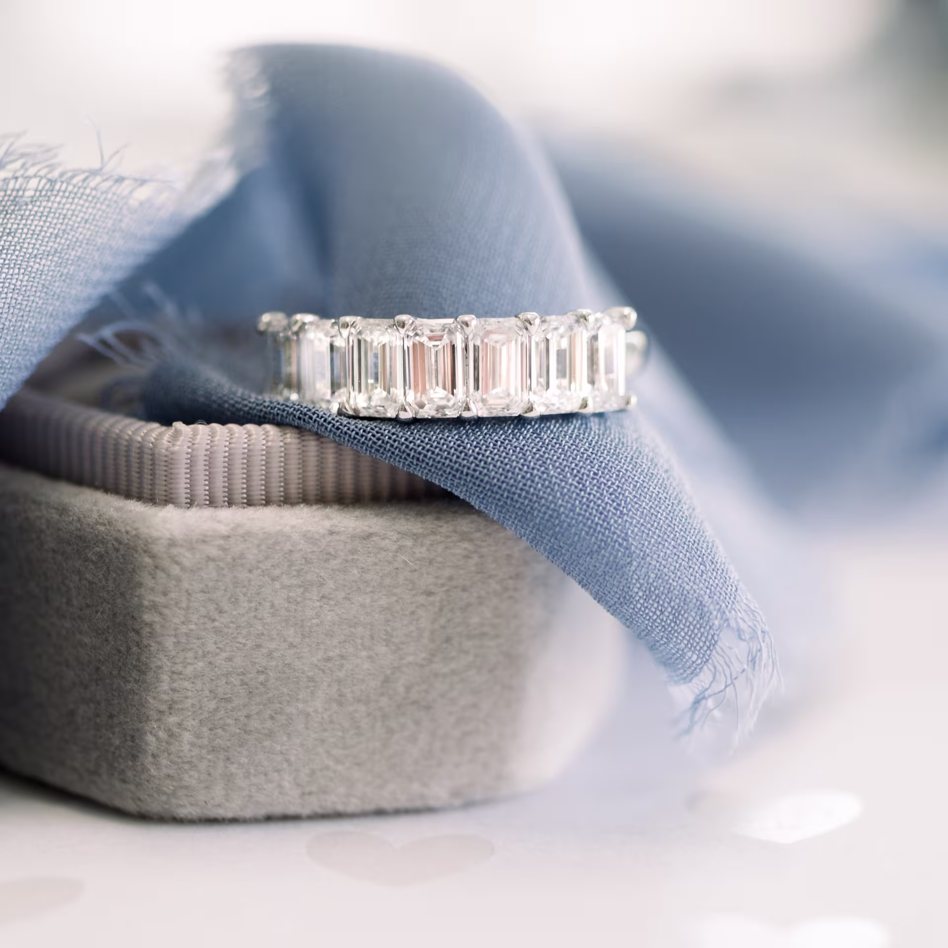 2.0 ctw Lab Diamonds Emerald Seven Stone in Platinum 2ctw in Platinum (Main View)