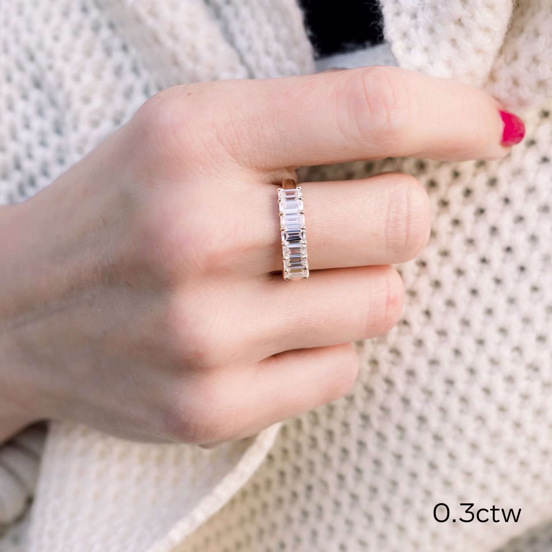 High Quality 2.0 ct Lab Diamonds set in Yellow Gold Emerald Seven Stone (Main View)