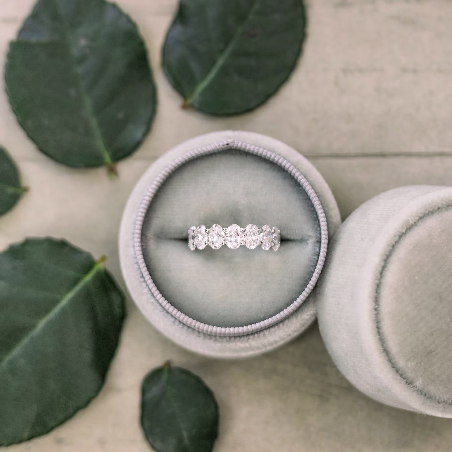 Platinum Oval Basket Seven Stone in Platinum 2ctw featuring 2.0 ct Diamonds (Main View)