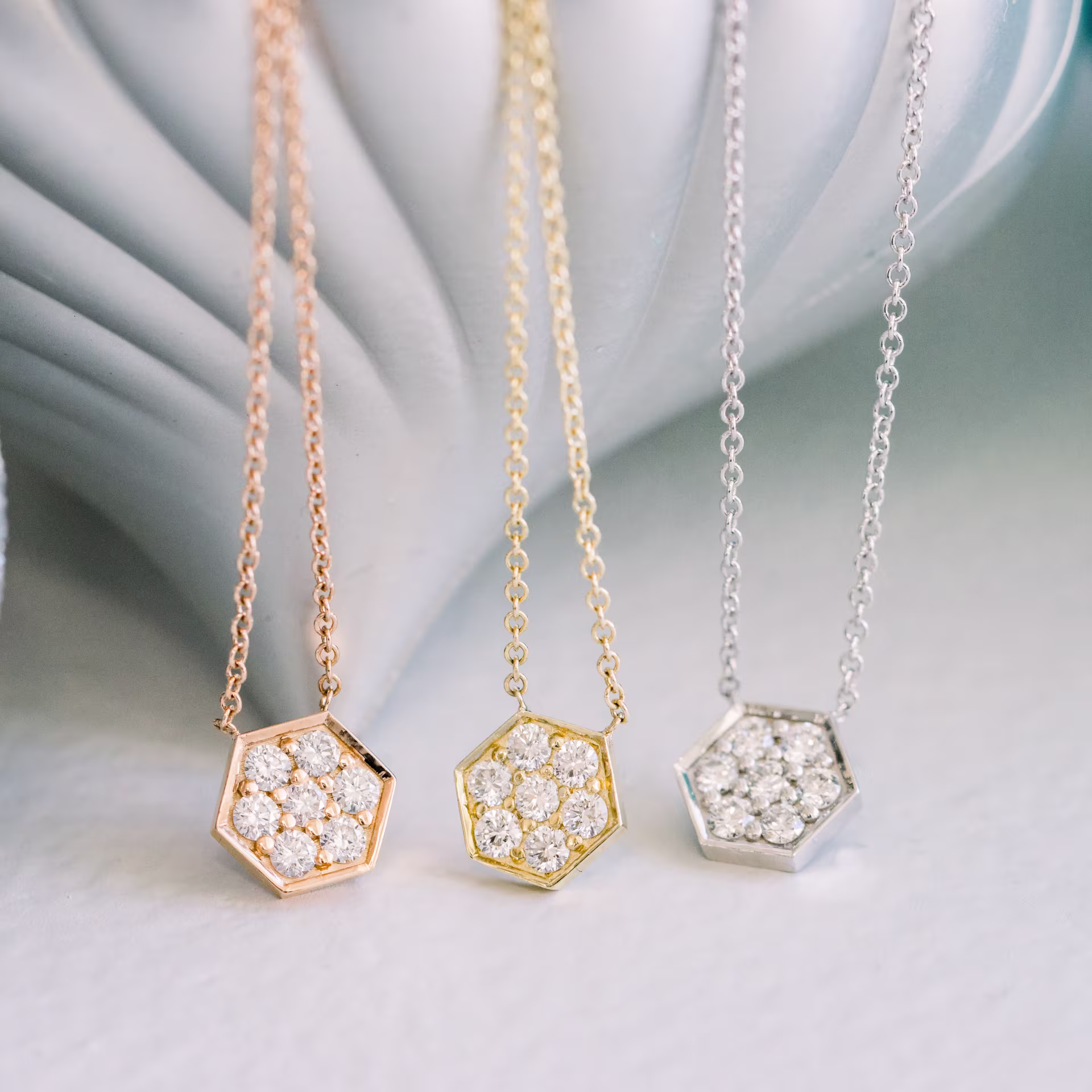 Geometric Diamond Pendant featuring Exceptional Quality Round Lab Grown Diamonds (Main View)