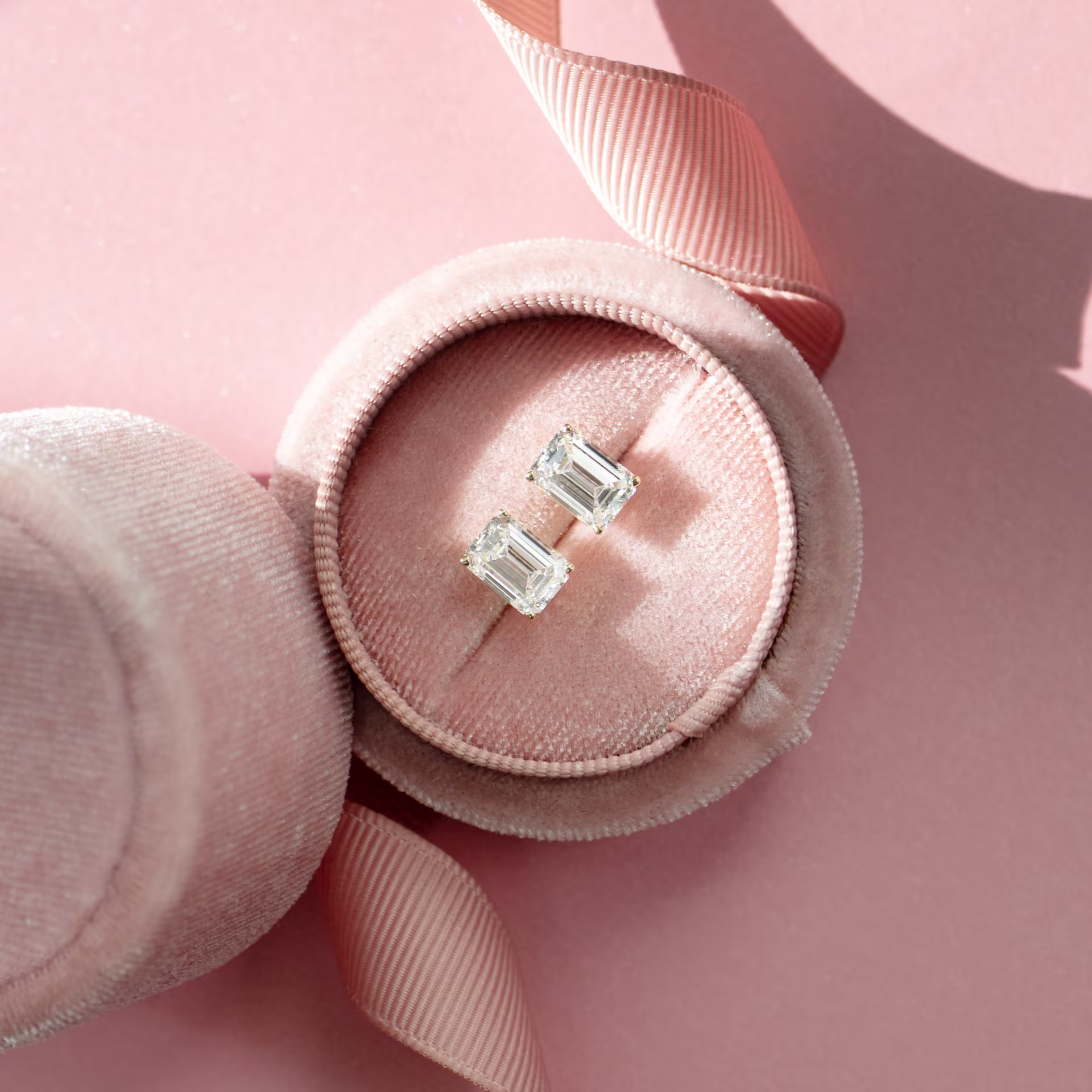 3.0 ct Lab Grown Diamonds 3ctw Emerald Cut Diamond Stud Earrings in 18k Yellow Gold in 18k Yellow Gold (Main View)