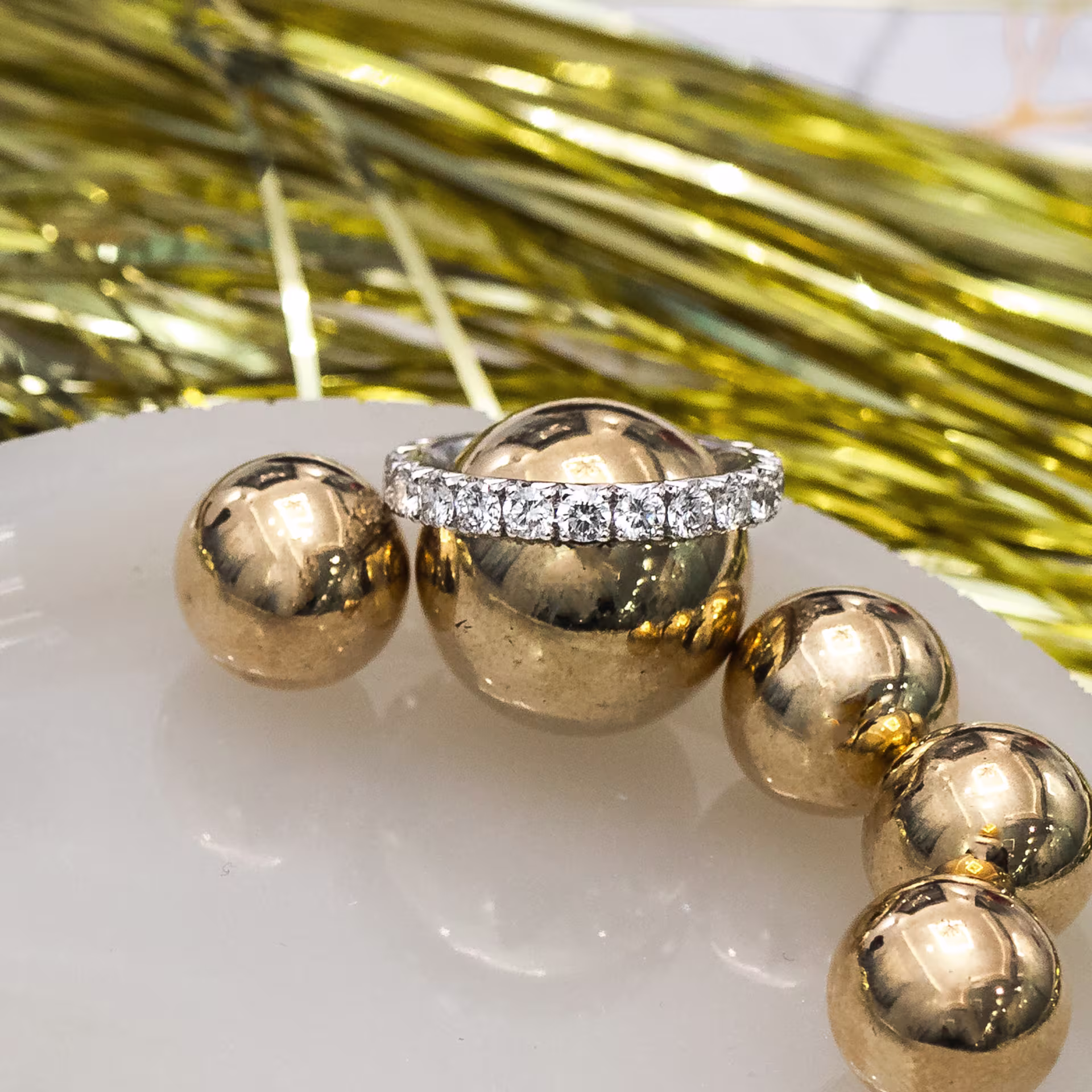 White Gold French Pavé Eternity Band in 18k White Gold 2.1ctw featuring 2.1 ct Round Lab Diamonds (Main View)