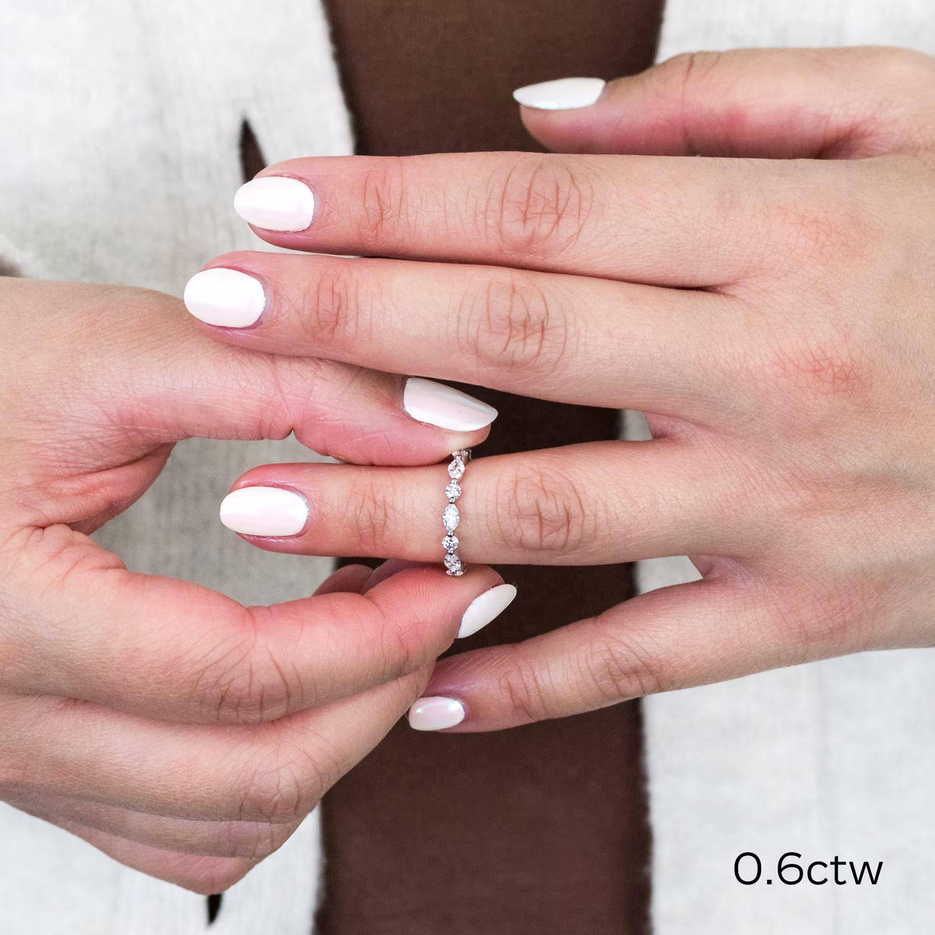 Platinum Marquise and Round East-West Half Band in Platinum 0.6ctw featuring 0.6 ct Diamonds (Main View)