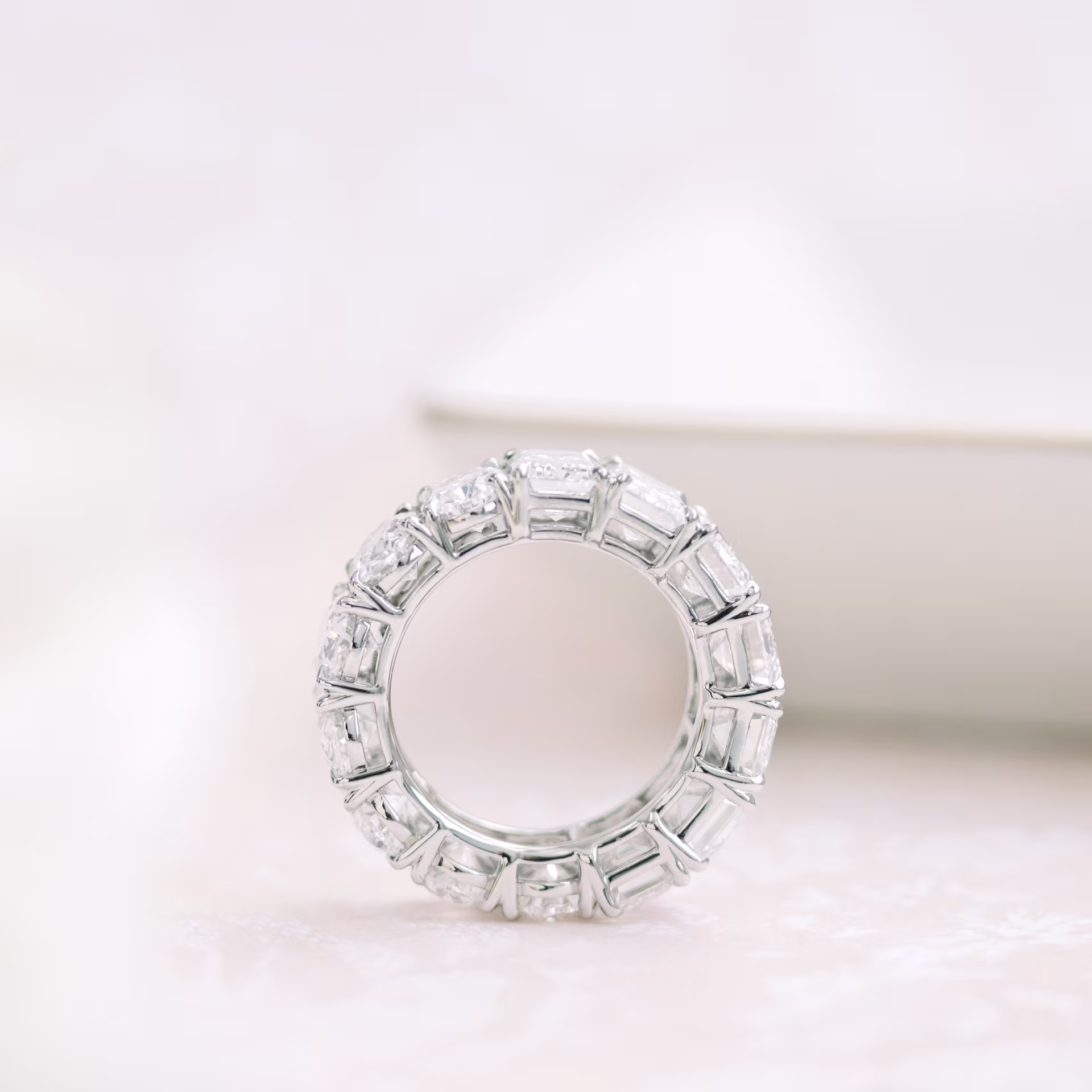 12.0 ctw Diamonds Half and Half Band in Platinum 12ctw in Platinum (Profile View)