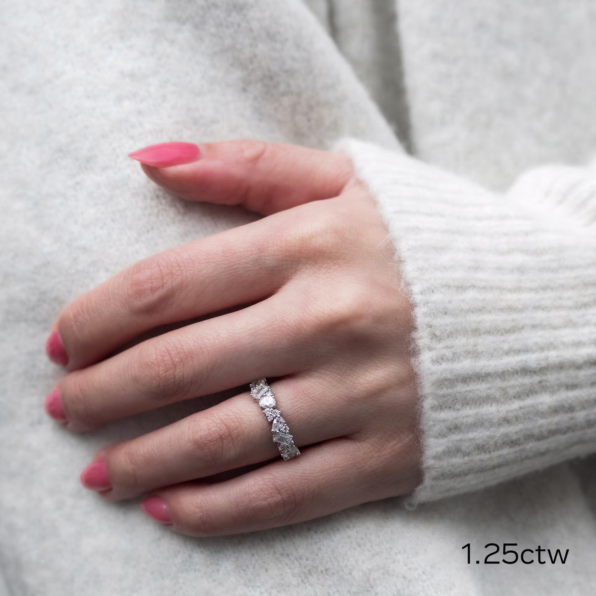 1.25 Carat Diamonds set in 18k White Gold Cassie Half Band in 18k White Gold 1.25ctw (Main View)