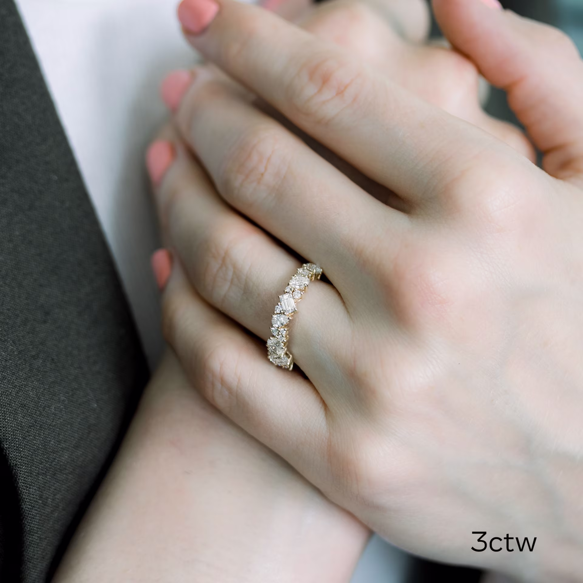 2.0 ct Lab Created Diamonds set in 14k Yellow Gold Cassie Eternity Band in 14k Yellow Gold 2ctw (Main View)