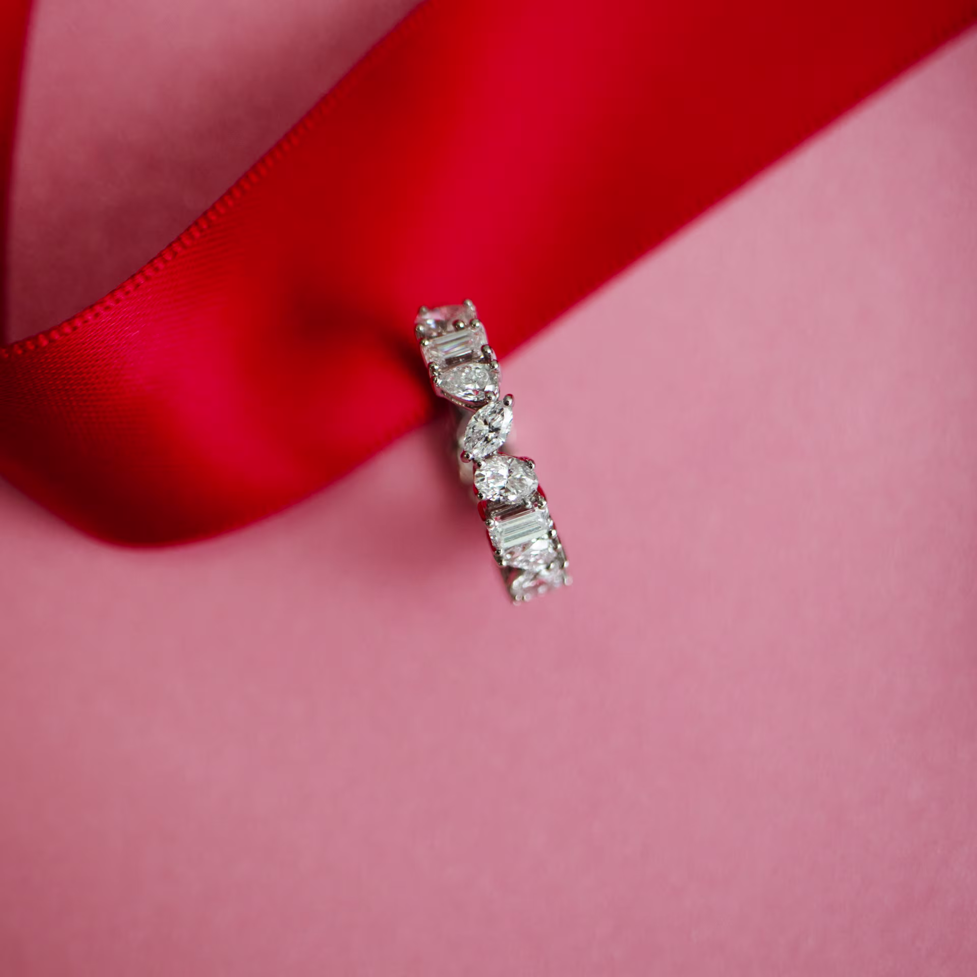 1.5 Carat Lab Created Diamonds set in Platinum Cassidy Half Band (Side View)