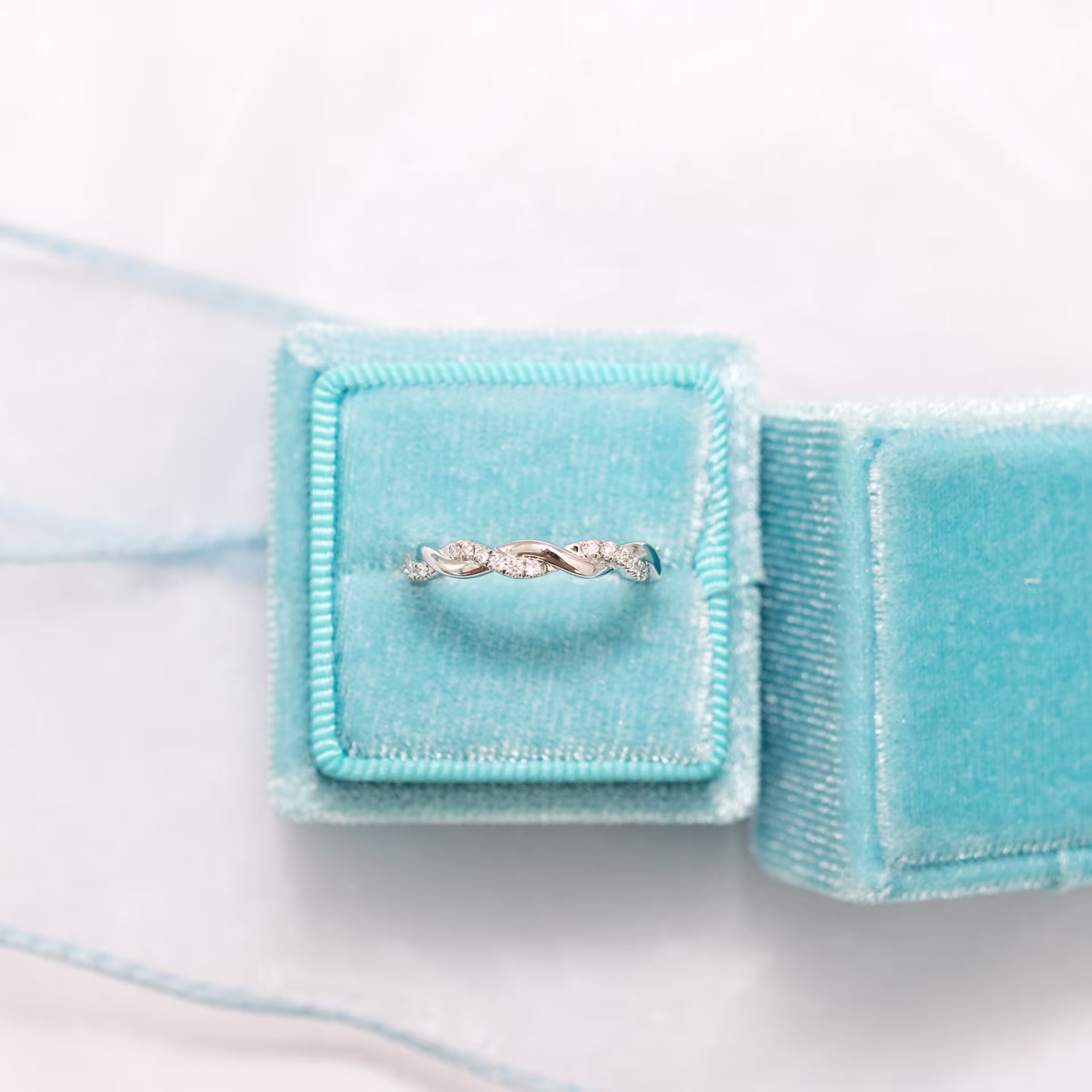 Platinum Infinity Twisting Light Three Quarter Band in Platinum 0.3ctw featuring Exceptional Quality 0.3 ct Round Brilliant Lab Diamonds (Main View)