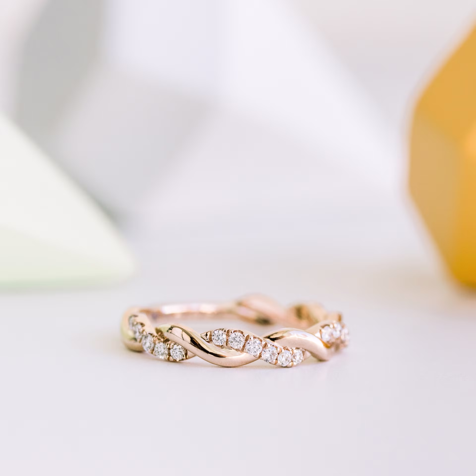 0.4 Carat Round Brilliant Diamonds Infinity Twisting Light Three Quarter Band in 14k Rose Gold 0.4ctw in Rose Gold (Main View)