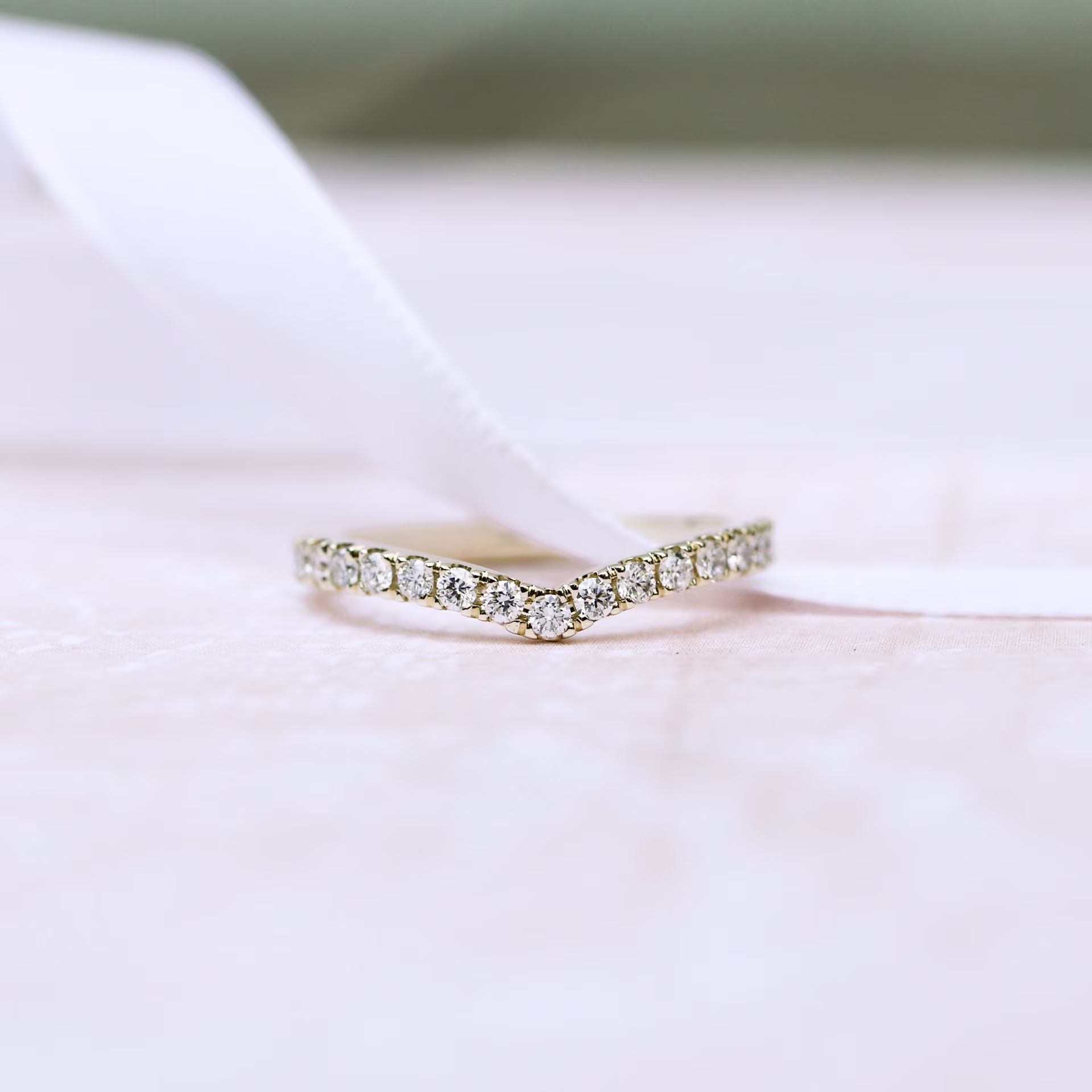 0.6 ct Round Brilliant Synthetic Diamonds Pavé Contoured Eternity Band in 14k Yellow Gold 0.6ctw in 14k Yellow Gold (Main View)