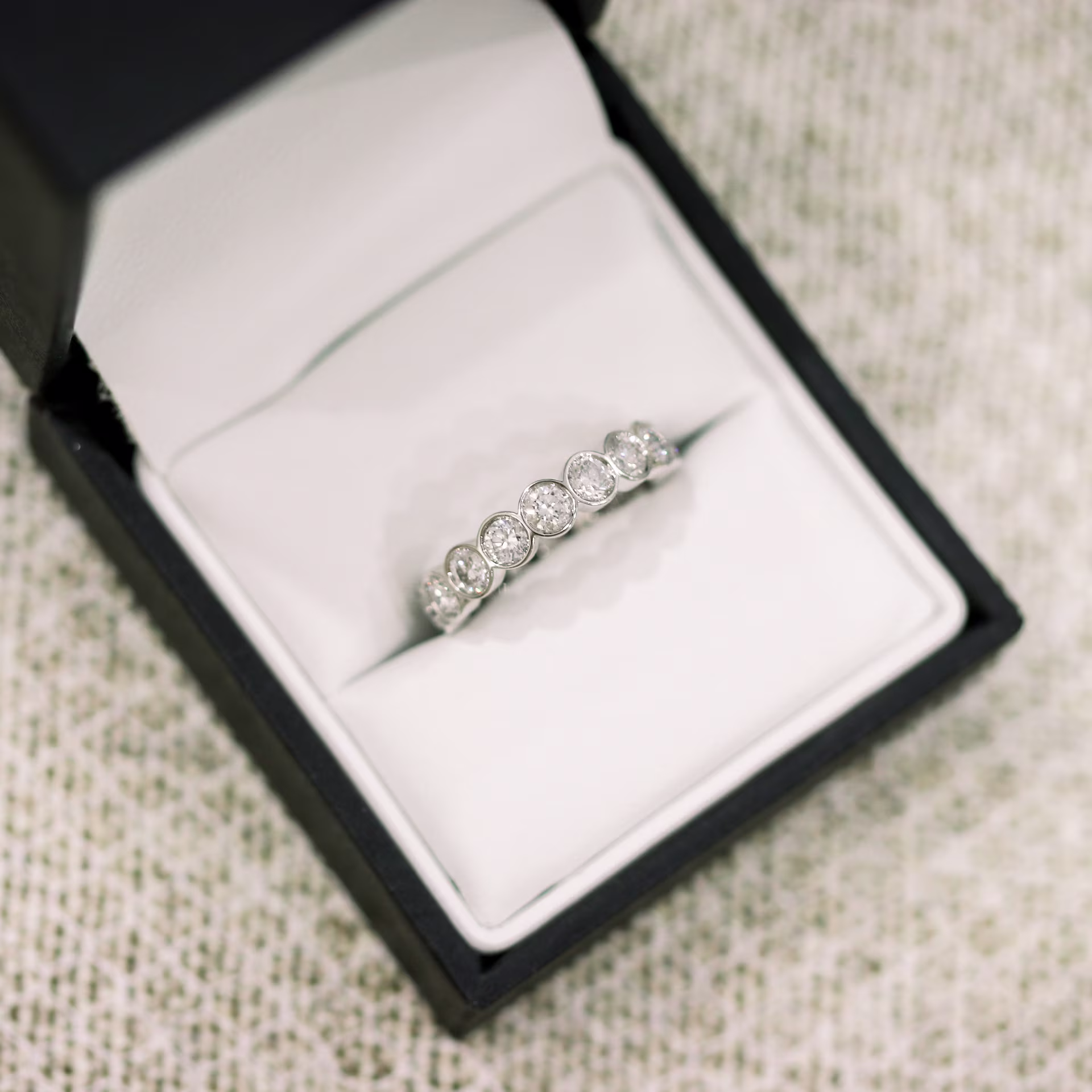 Platinum Bezel Three Quarter Band in Platinum 1.3ctw featuring 1.3 Carat Round Lab Diamonds (Main View)