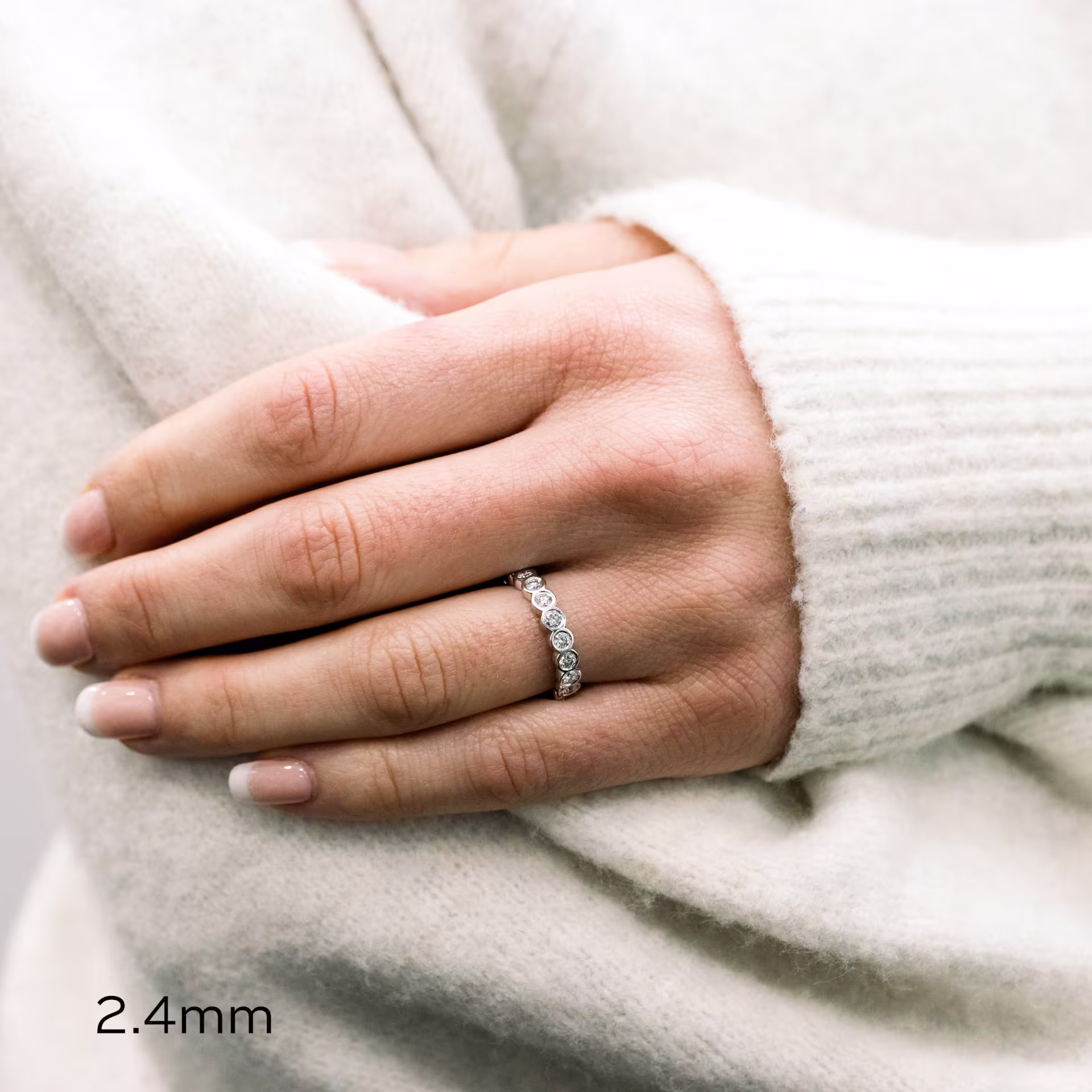 Hand Selected 0.75 ctw Round Diamonds set in Platinum Bezel Three Quarter Band in Platinum 0.75ctw (Main View)