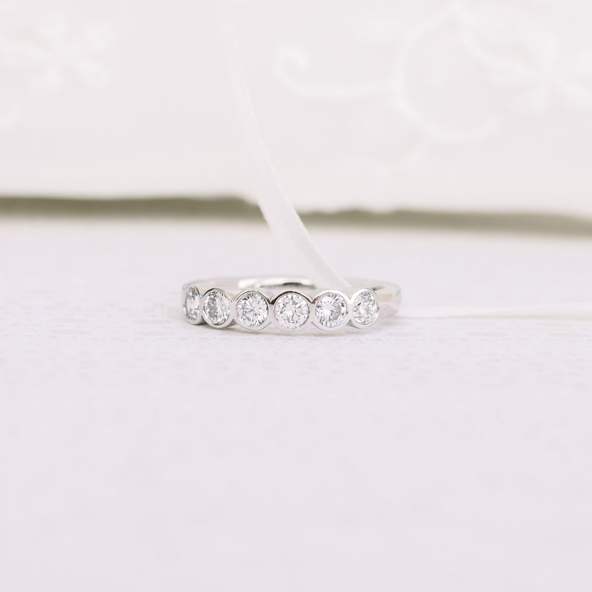 Platinum Bezel Half Band in Platinum 1ctw featuring 1.0 Carat Round Lab Created Diamonds (Main View)