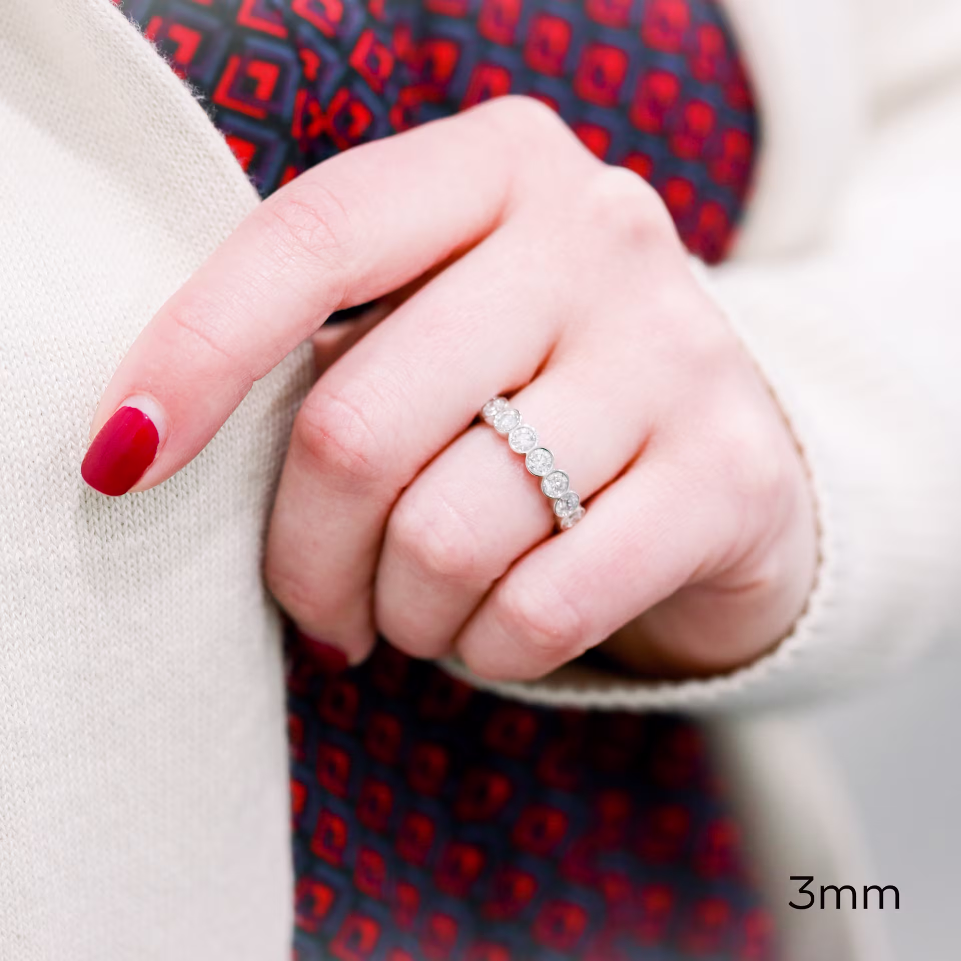 0.9 ct Round Brilliant Diamonds Bezel Half Band in Platinum 0.9ctw in Platinum (Main View)