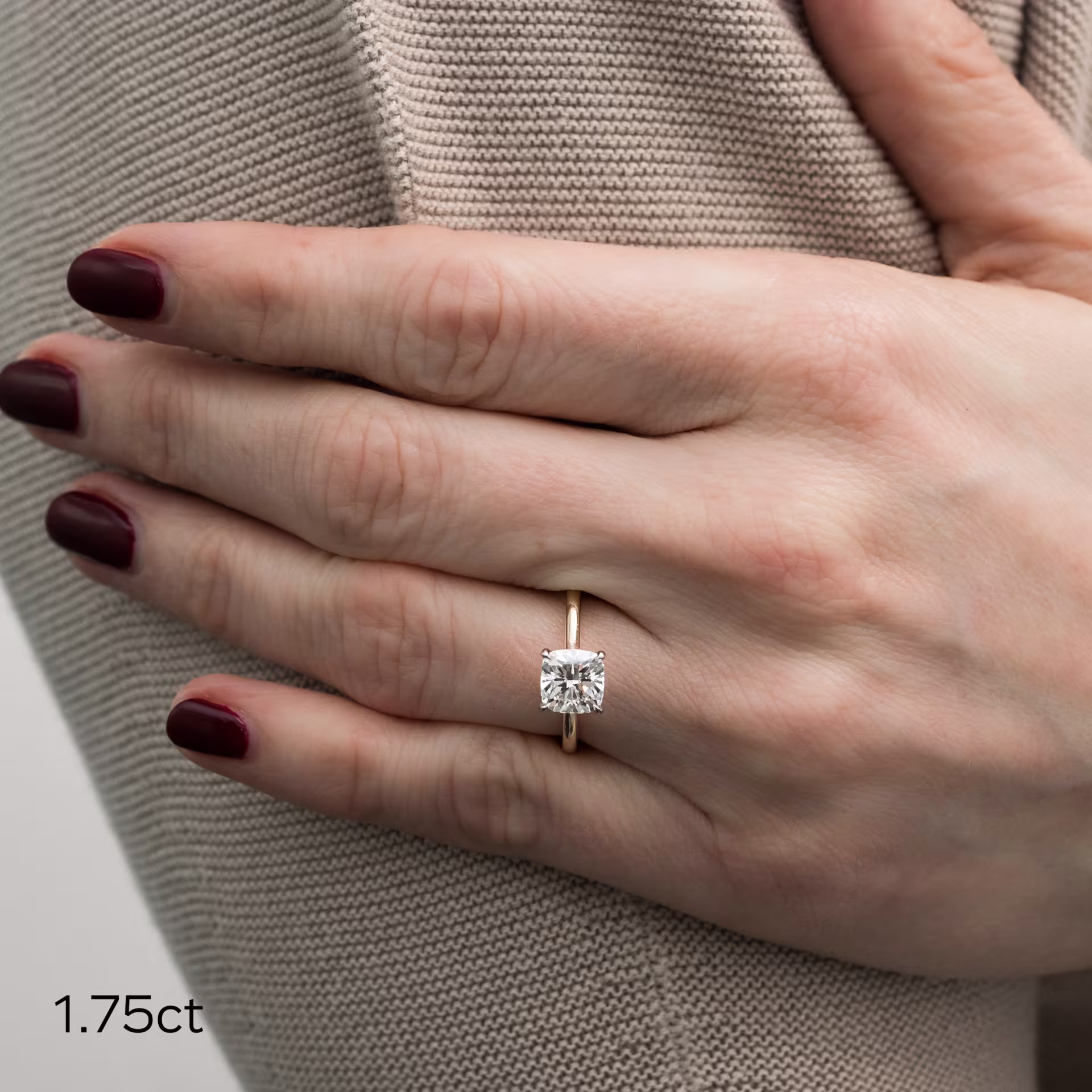 2.0 ctw Diamonds set in Platinum & Yellow Gold Cushion Cathedral Solitaire (Main View)