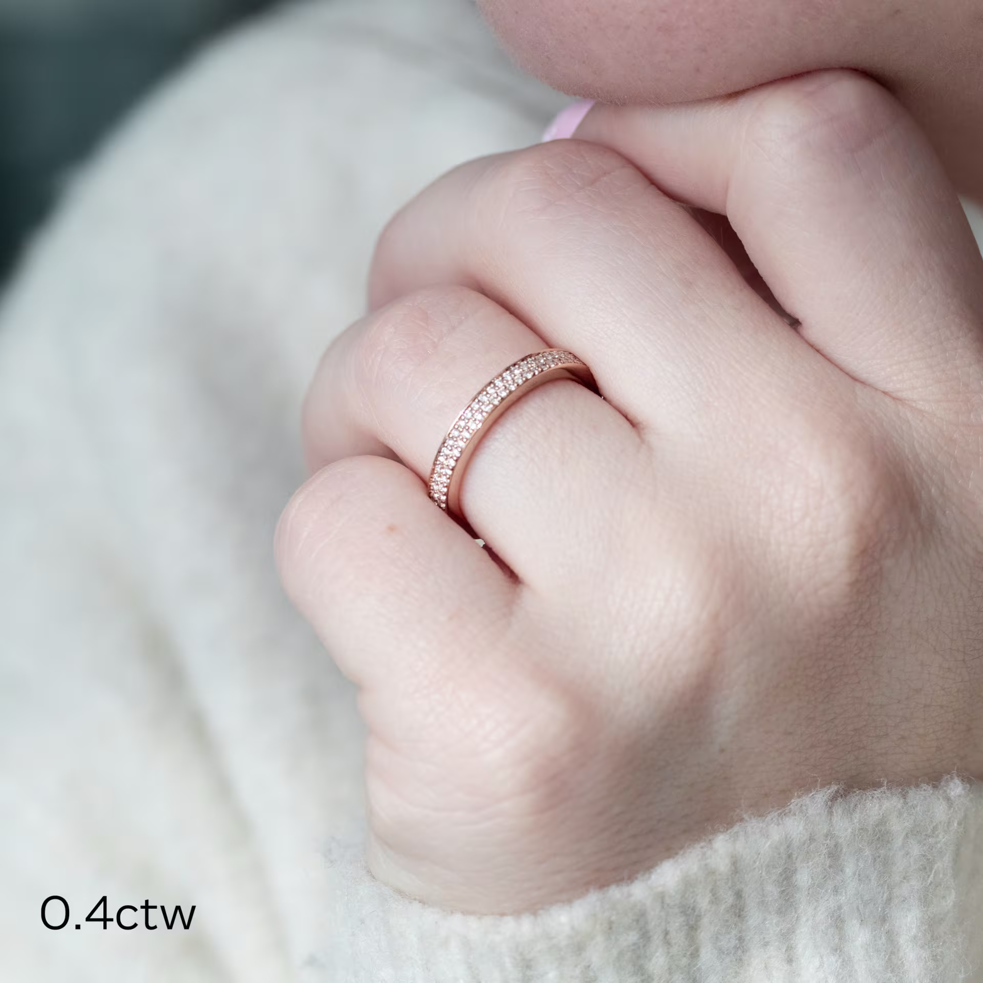 Custom Double Row Channel Set Eternity Band in 18k Rose Gold
