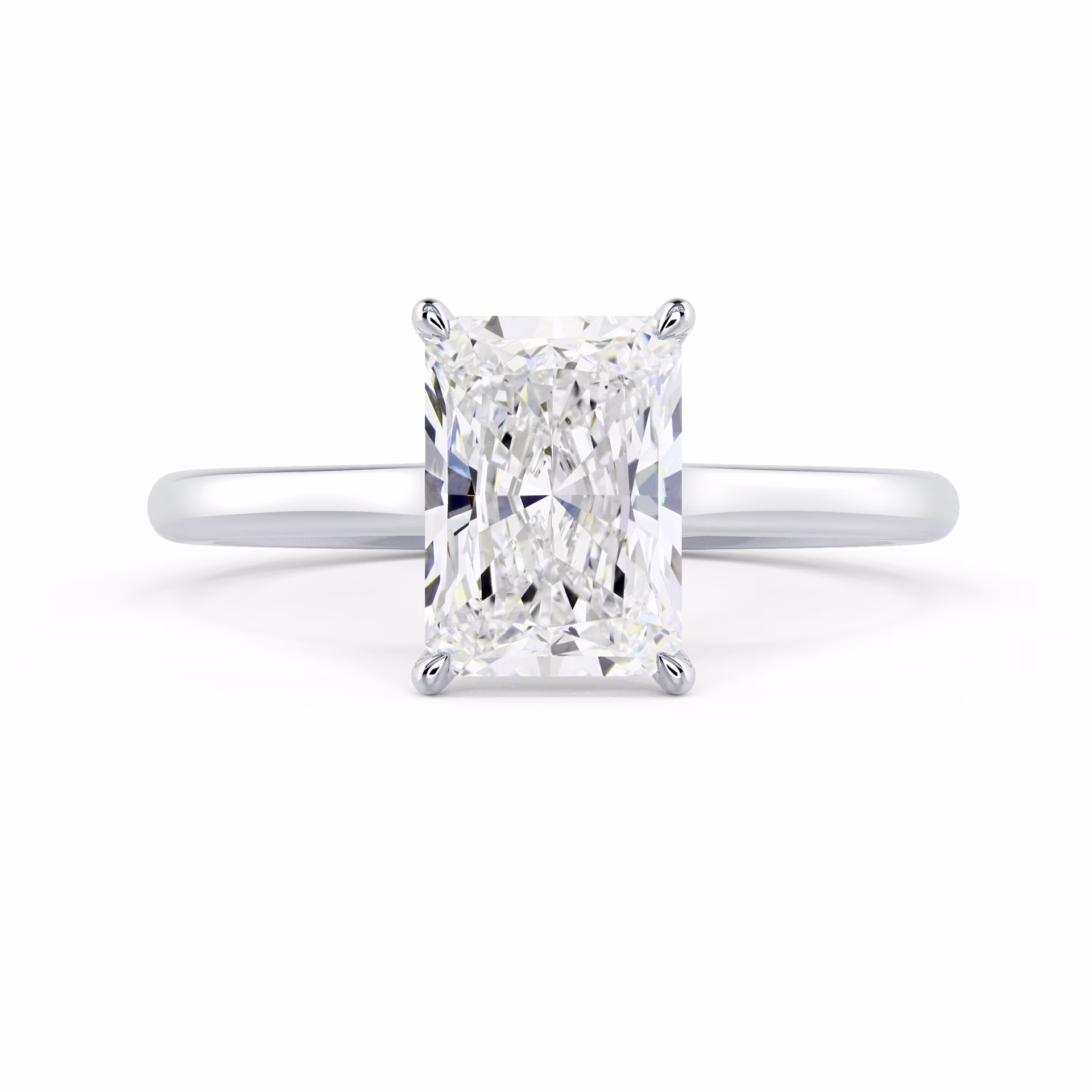 White Gold Radiant Trellis Solitaire featuring Diamonds (Main View)