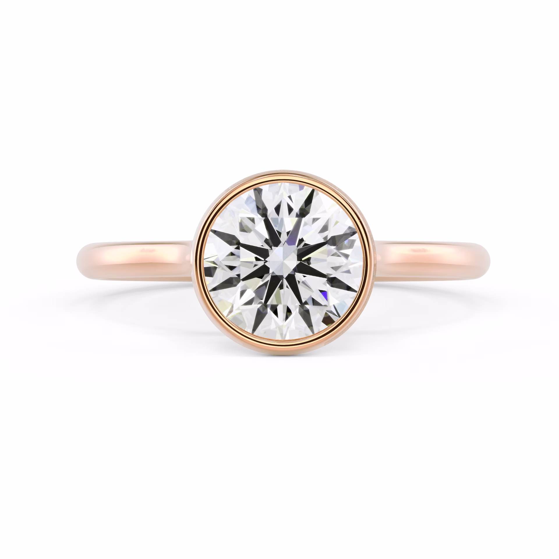 Rose Gold Bezel Solitaire featuring Diamonds (Main View)