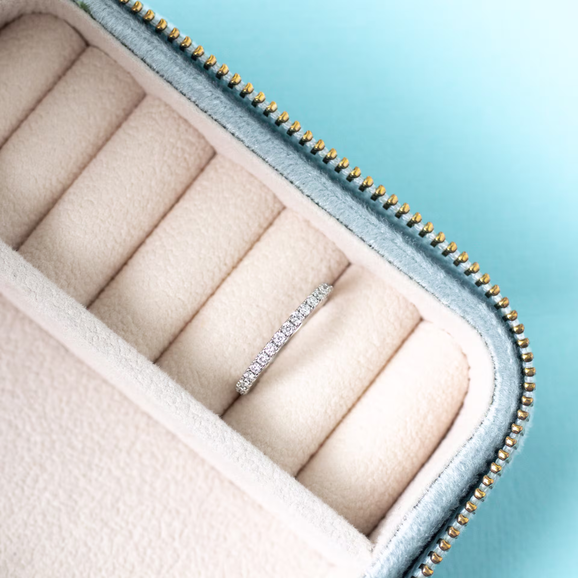 0.45 ct Round Brilliant Diamonds French Pavé Three Quarter Band in Platinum (Main View)