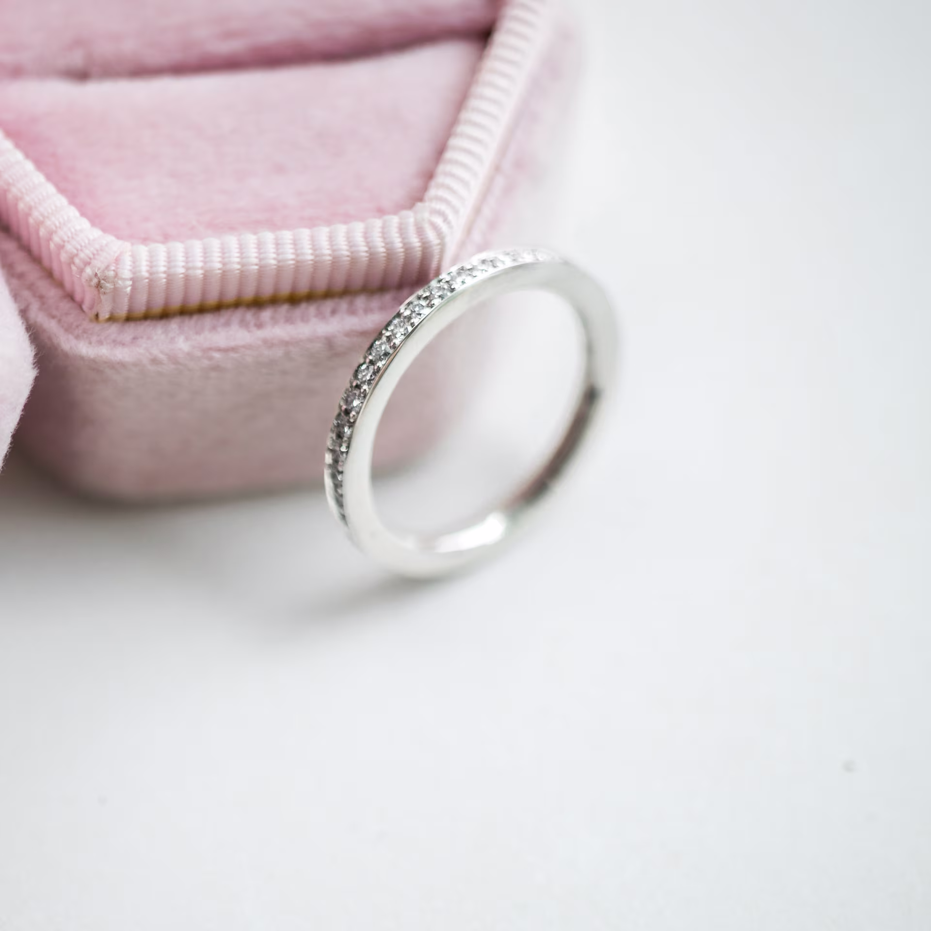 0.3 ct Round Diamonds Channel Set Three Quarter Band in Platinum (Profile View)