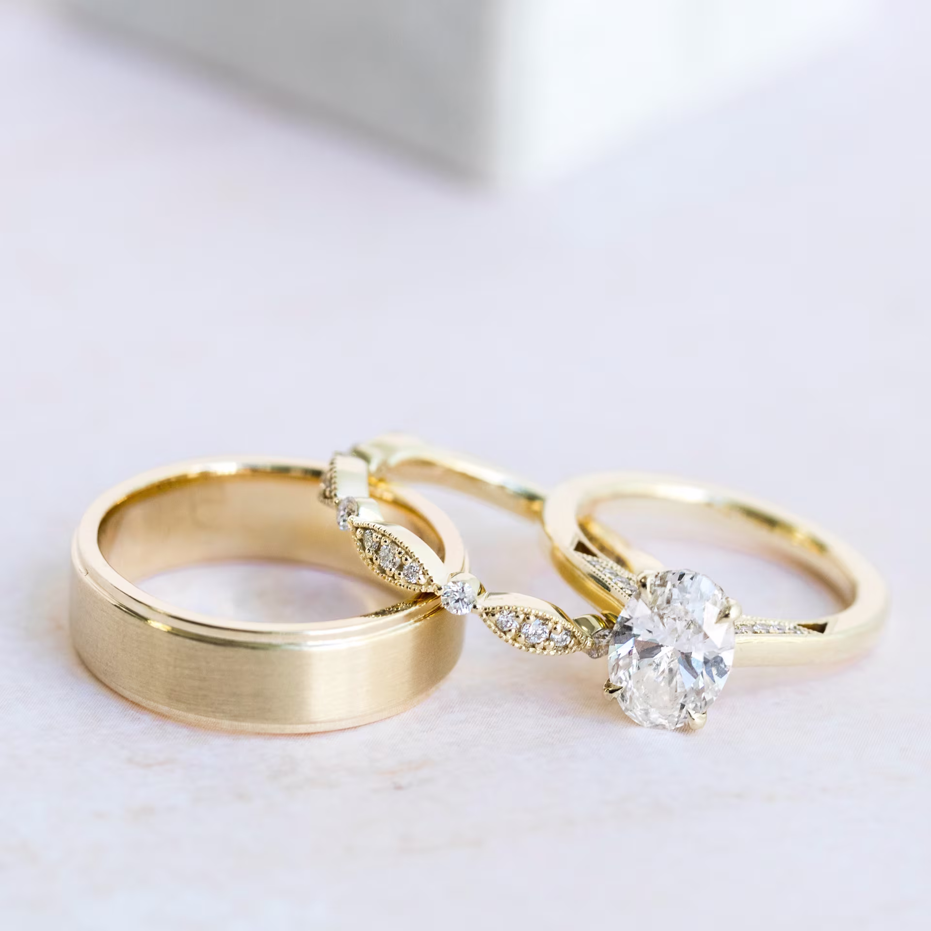 Hand Selected 0.25 Carat Round Lab Grown Diamonds Leaf Half Band in 14k Yellow Gold 0.25ctw in 14k Yellow Gold (Main View)