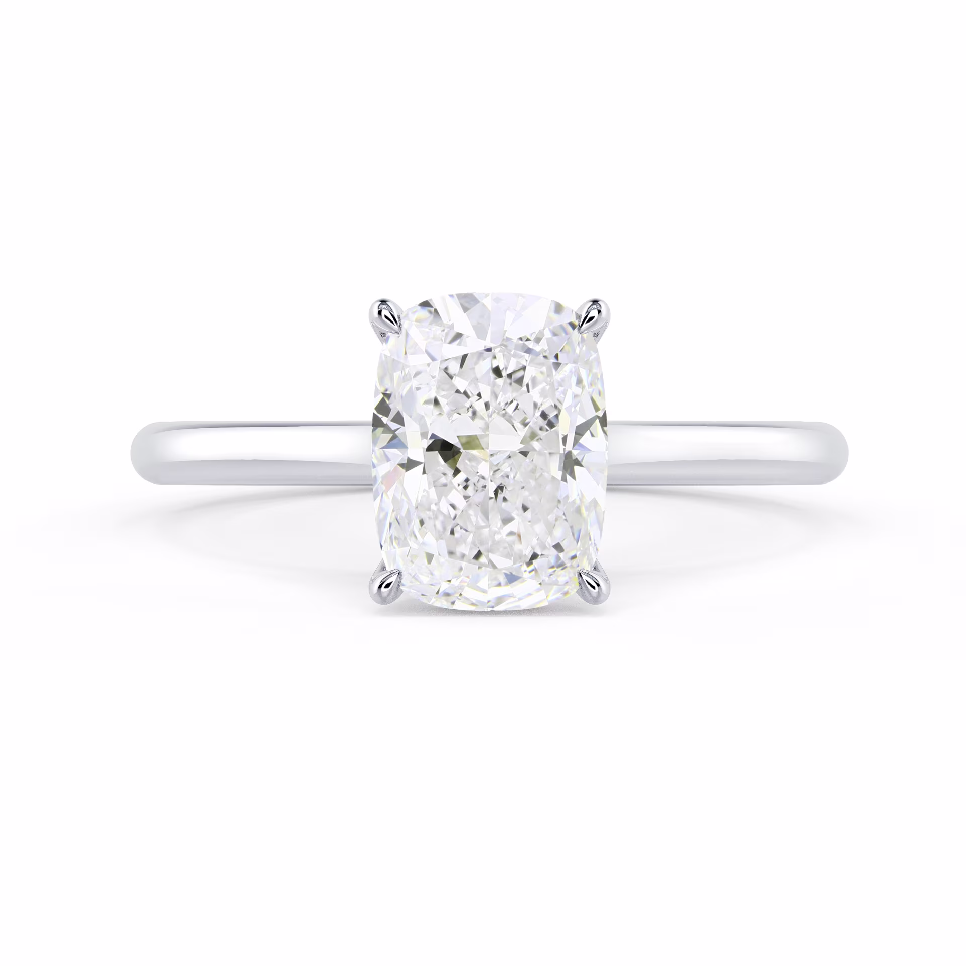 Lab Diamonds Cushion Trellis Solitaire in White Gold (Main View)
