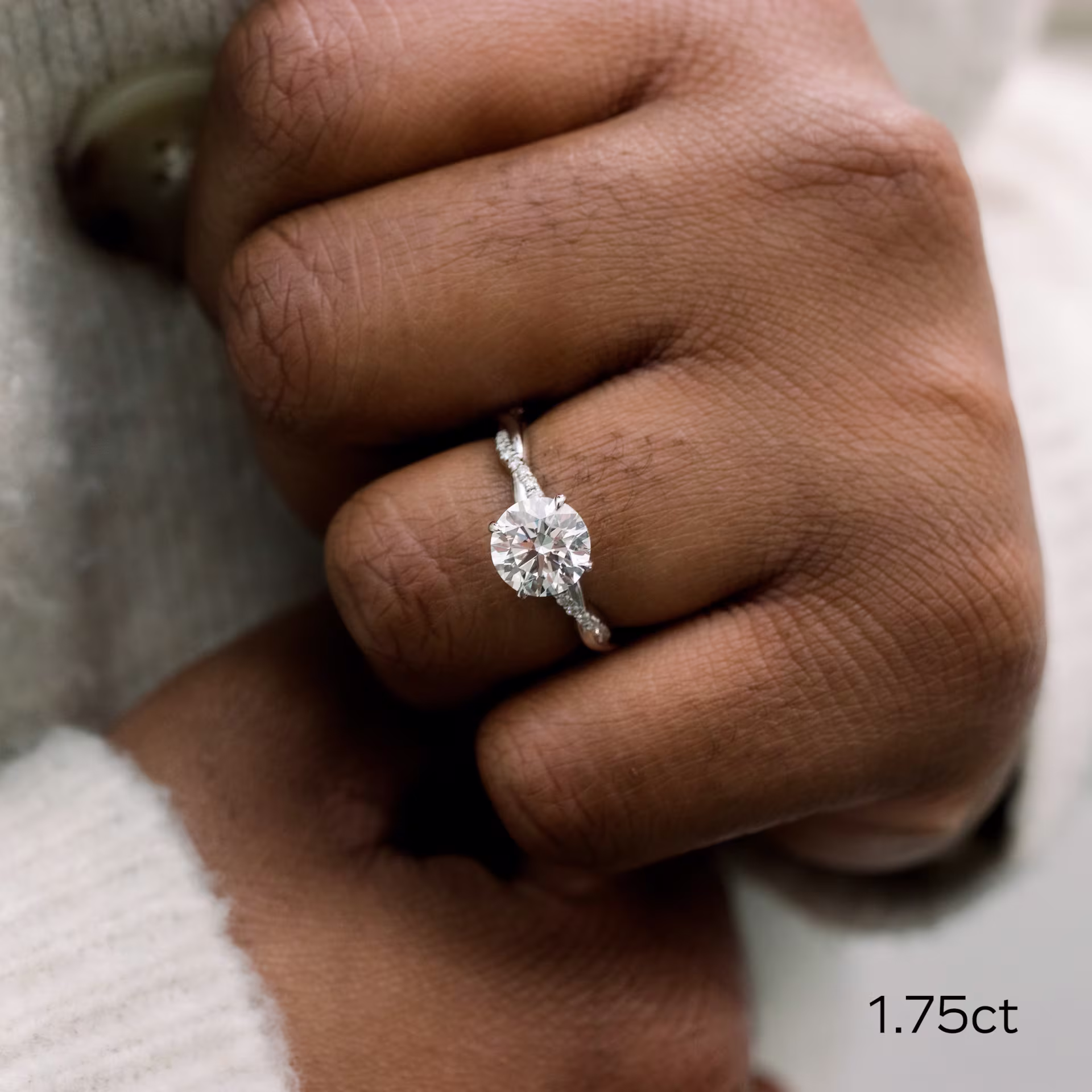 Platinum Infinity Twist Setting featuring 2.0 ct Lab Diamonds (Main View)