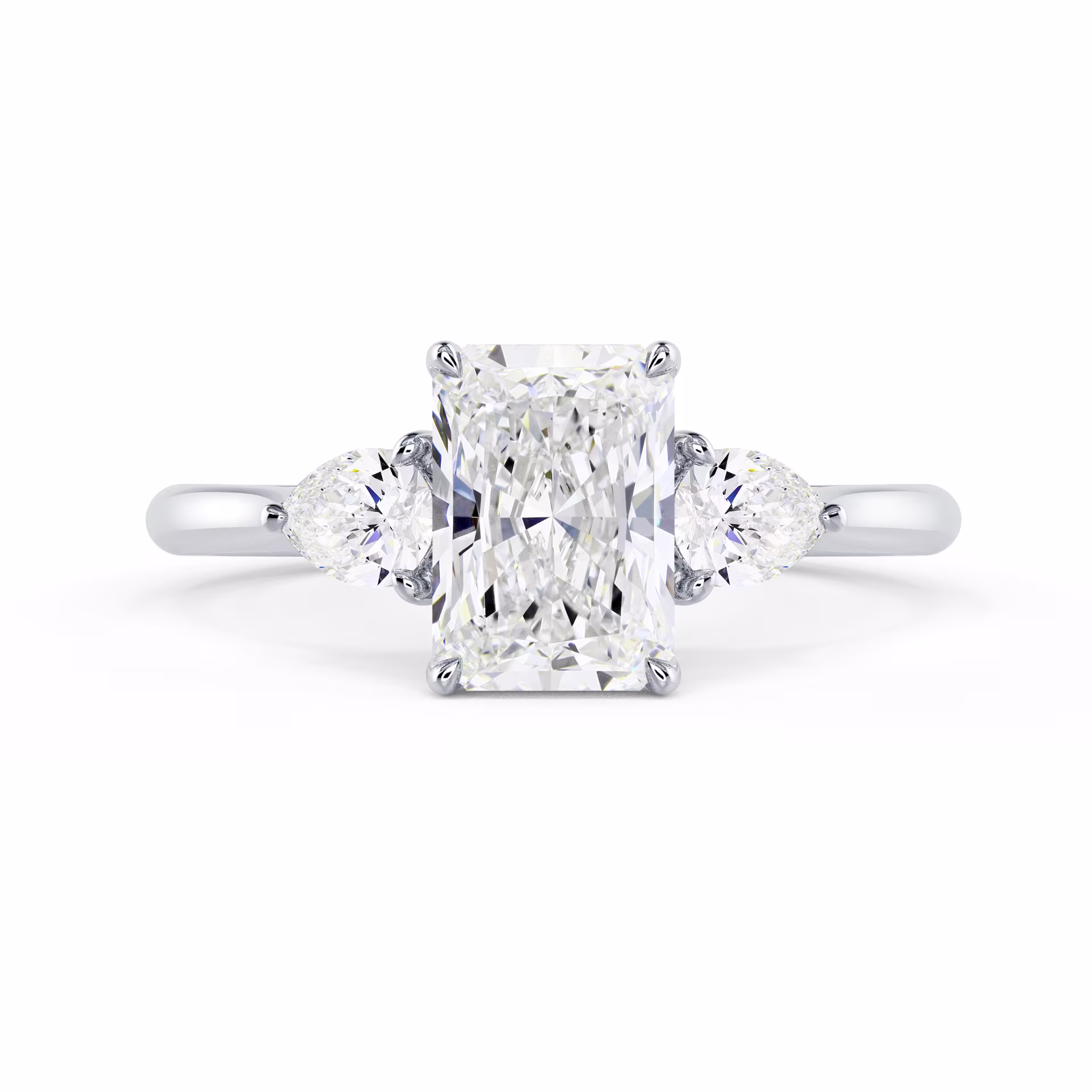 Diamonds set in White Gold Radiant and Pear Setting (Main View)