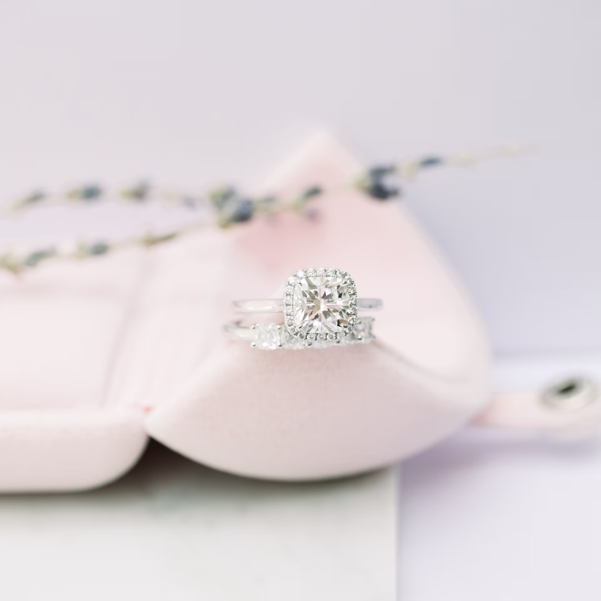 1.25 Carat Created Diamonds set in Platinum Cushion Five Stone in Platinum 1.25ctw (Main View)