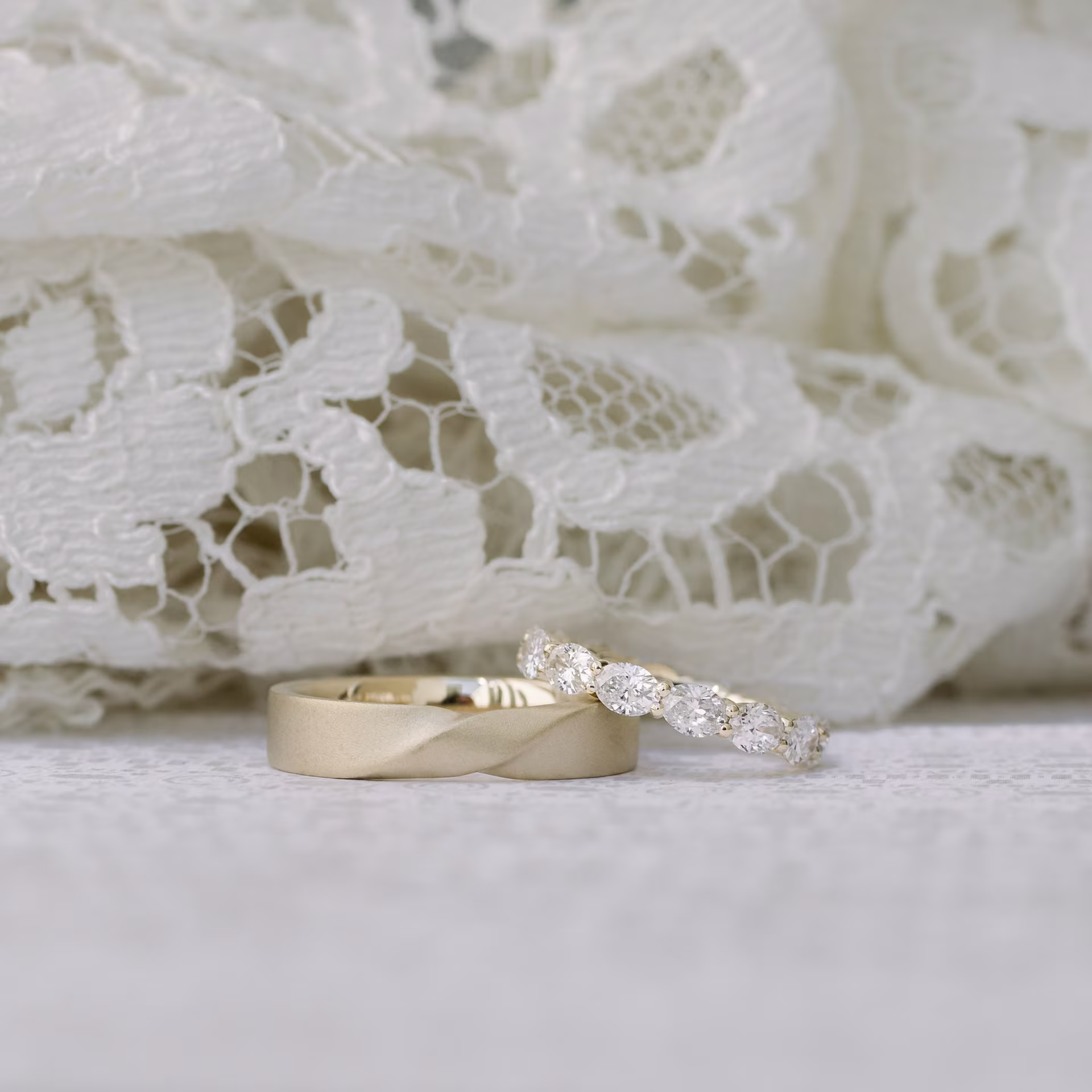 Exceptional Quality 0.7 Carat Lab Diamonds Oval East-West Seven Stone in 14k Yellow Gold 0.7ctw in 14k Yellow Gold (Main View)