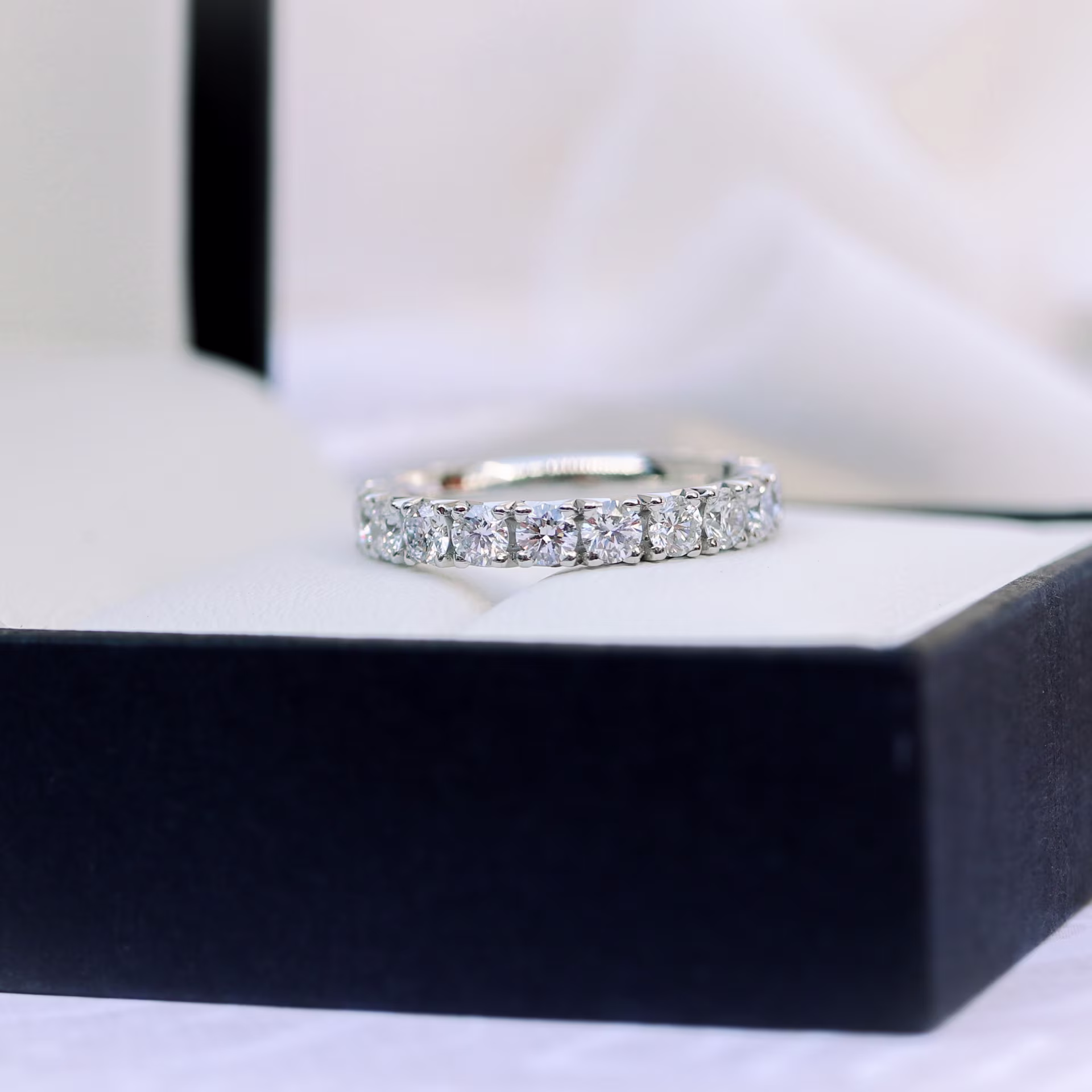 1.75 ct Round Created Diamonds French Pavé Eternity Band in Platinum 1.75ctw in Platinum (Main View)