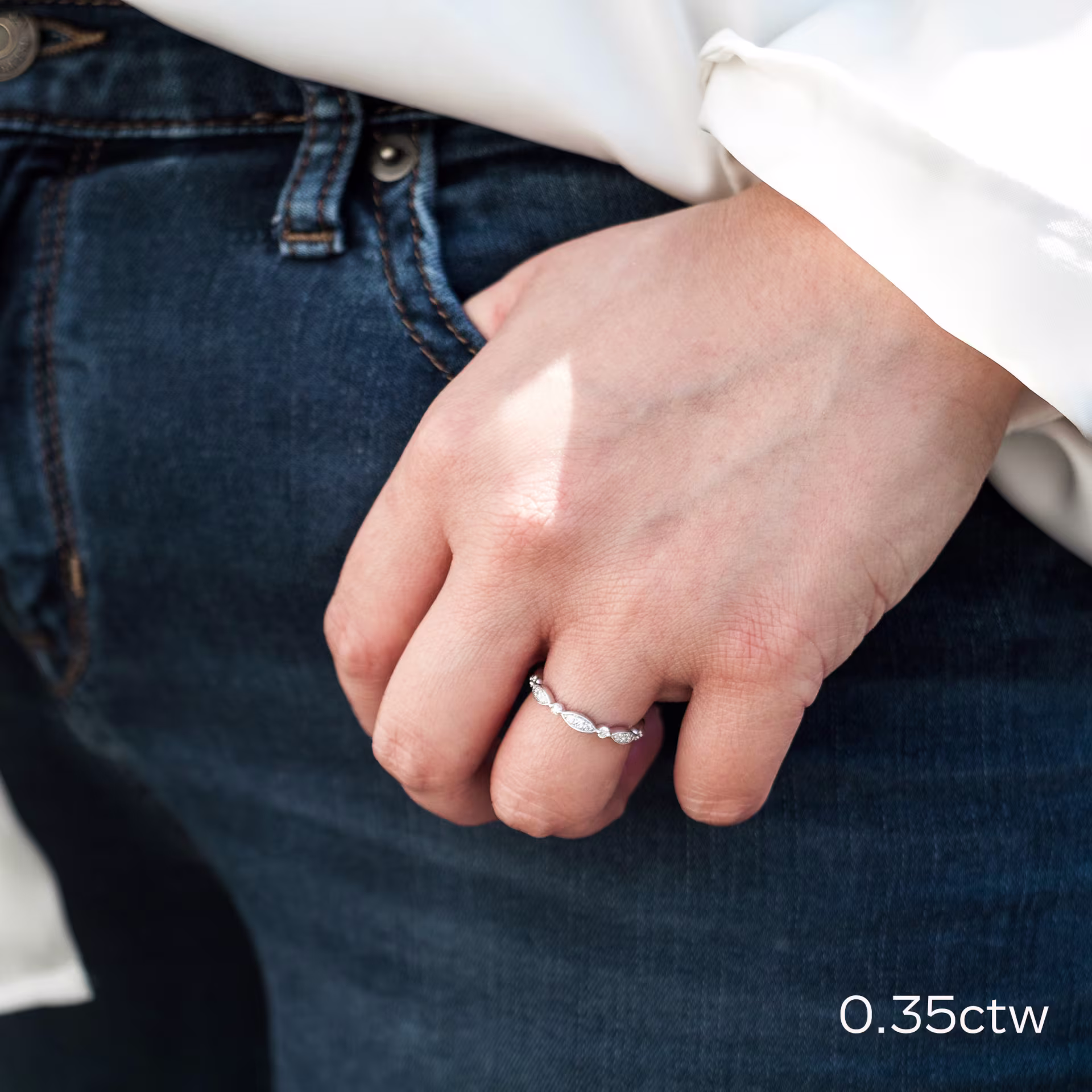 Platinum Leaf Three Quarter Band in Platinum 0.35ctw featuring 0.35 Carat Round Brilliant Diamonds (Main View)