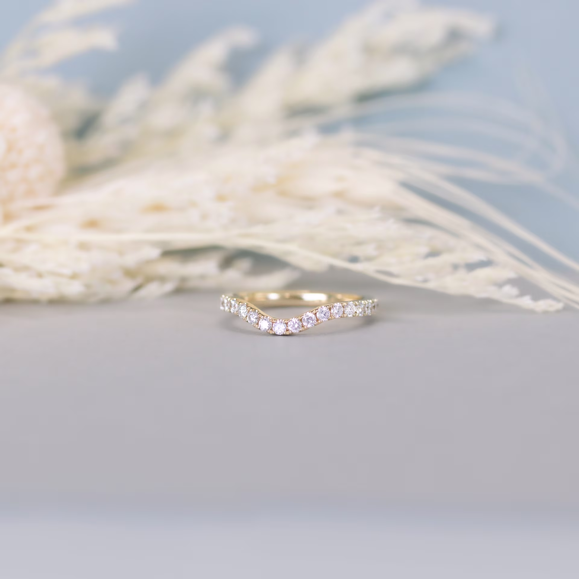 High Quality 0.7 ct Round Diamonds Pavé Contoured Eternity Band in 14k Yellow Gold 0.7ctw in 14k Yellow Gold (Main View)