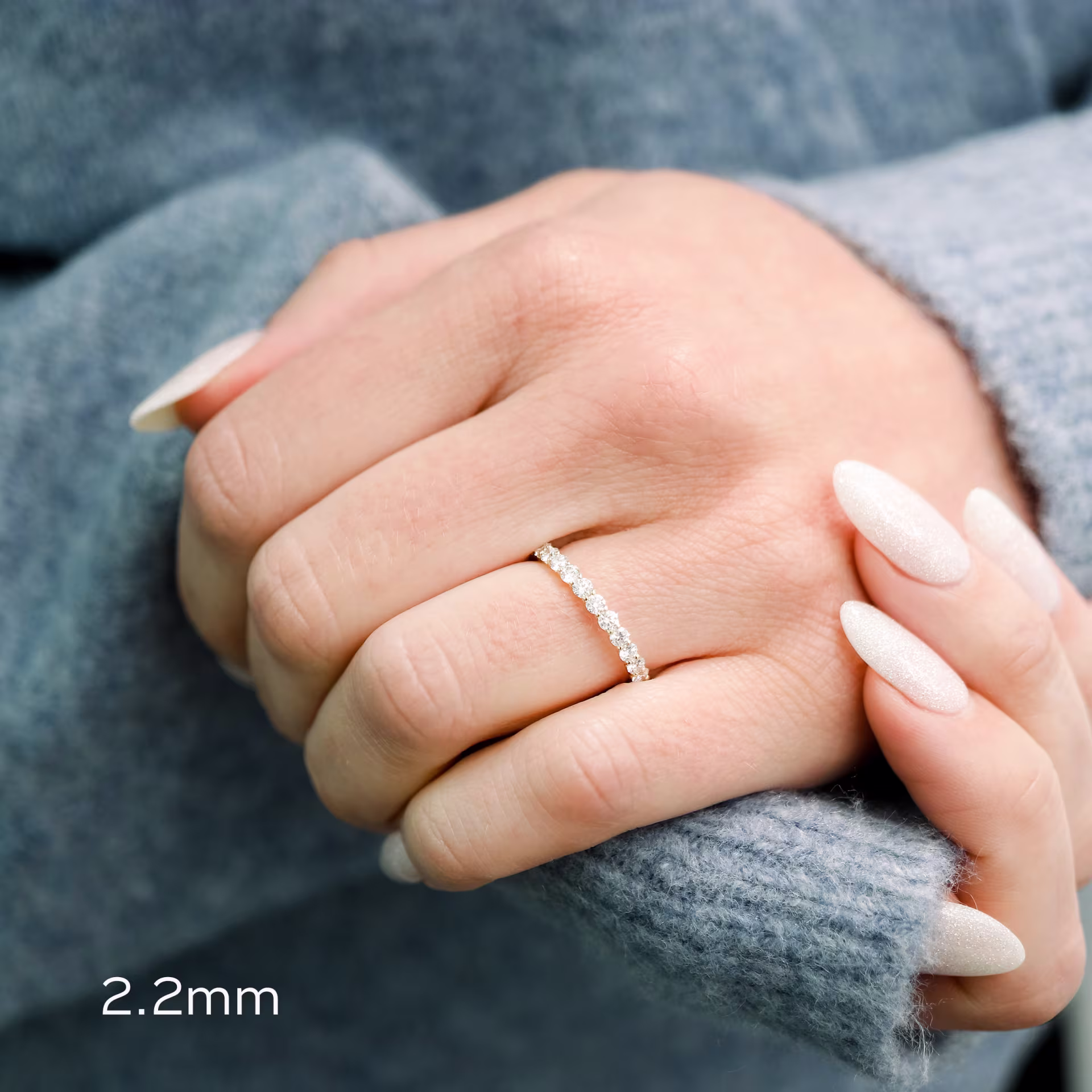 1.0 Carat Round Brilliant Diamonds set in 18 Karat Yellow Gold French Pavé Eternity Band in 18k Yellow Gold 1ctw (Main View)