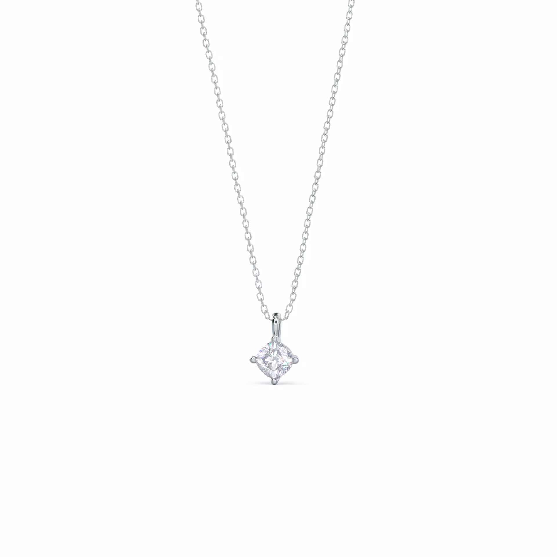 Exceptional Quality 0.7 Carat Diamonds set in White Gold 0.7ctw Cushion Cut Diamond Pendant in 14k White Gold