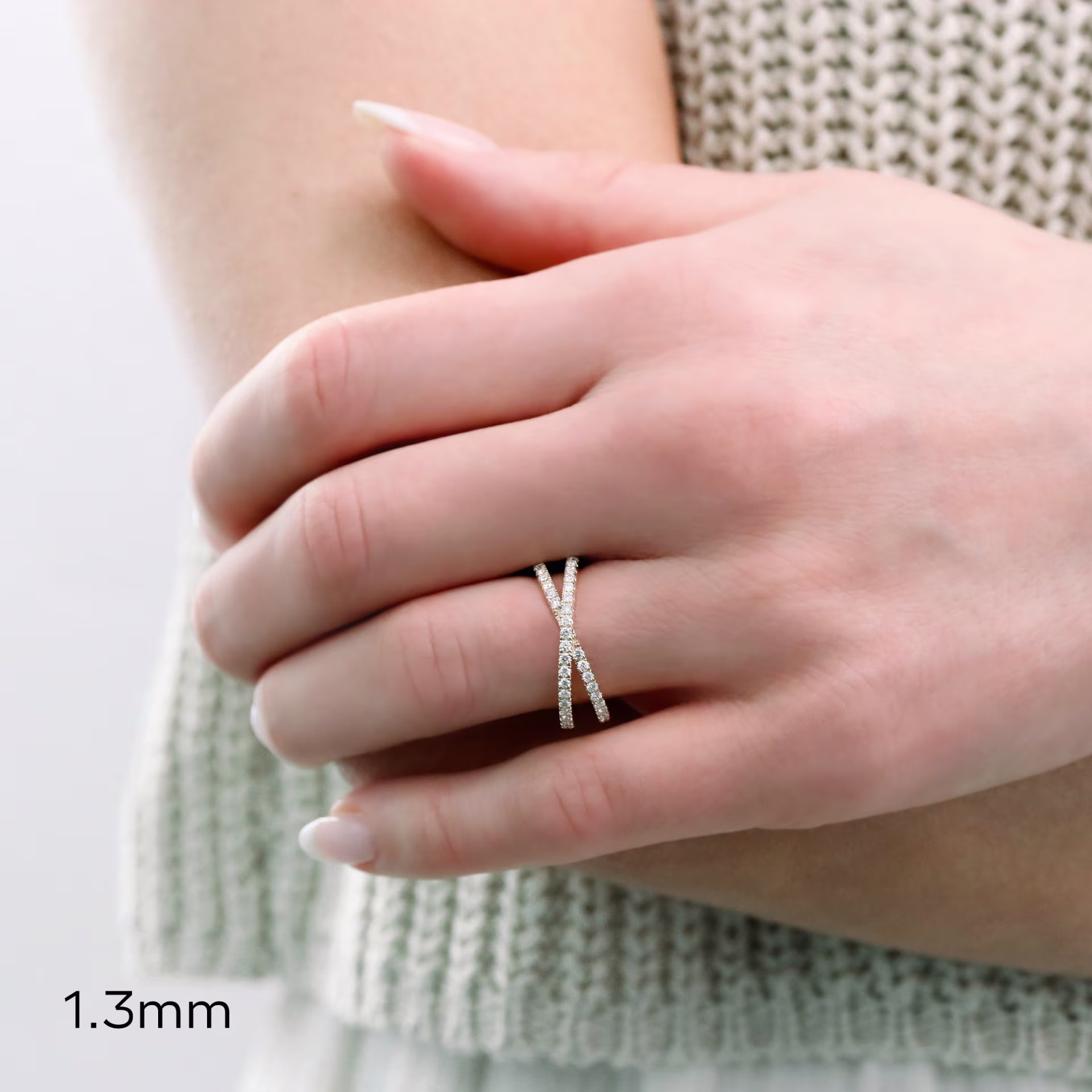 14k Yellow Gold 0.6ctw Diamond X Wedding Band in 14k Yellow Gold featuring Hand Selected 0.6 ctw Round Brilliant Lab Diamonds (Main View)