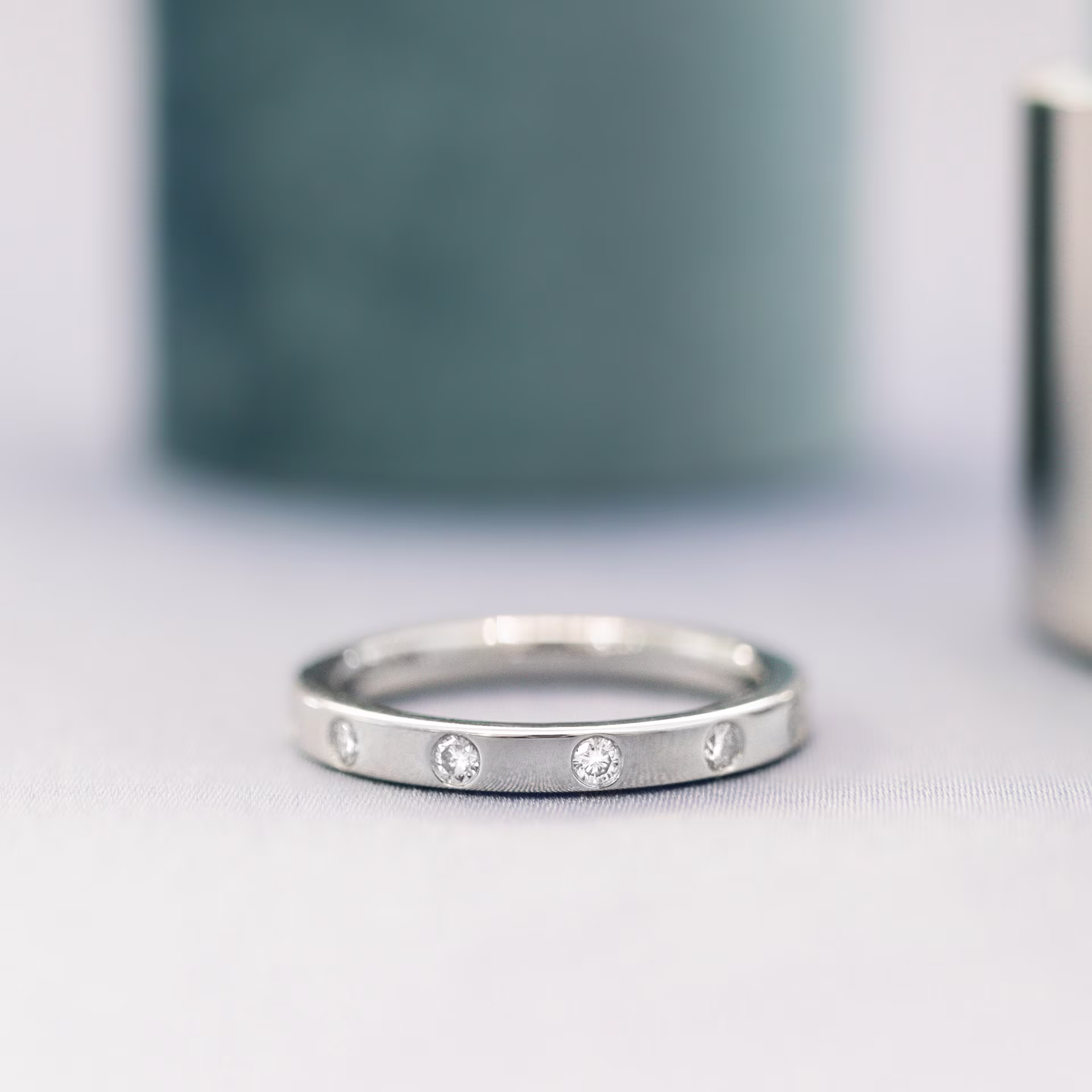 0.25 Carat Round Lab Diamonds set in Platinum Flat Flush Set Three Quarter Band in Platinum 0.25ctw (Main View)