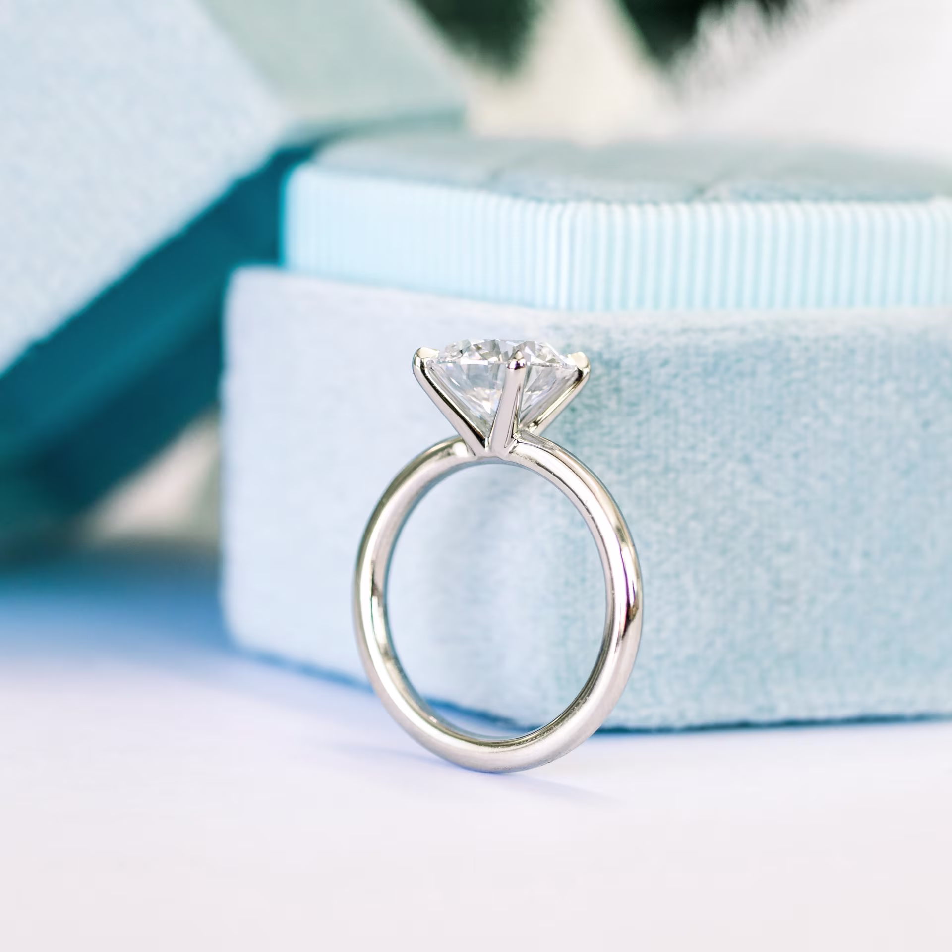 2.0 ct Diamonds Round Classic Four Prong Solitaire in Platinum (Profile View)