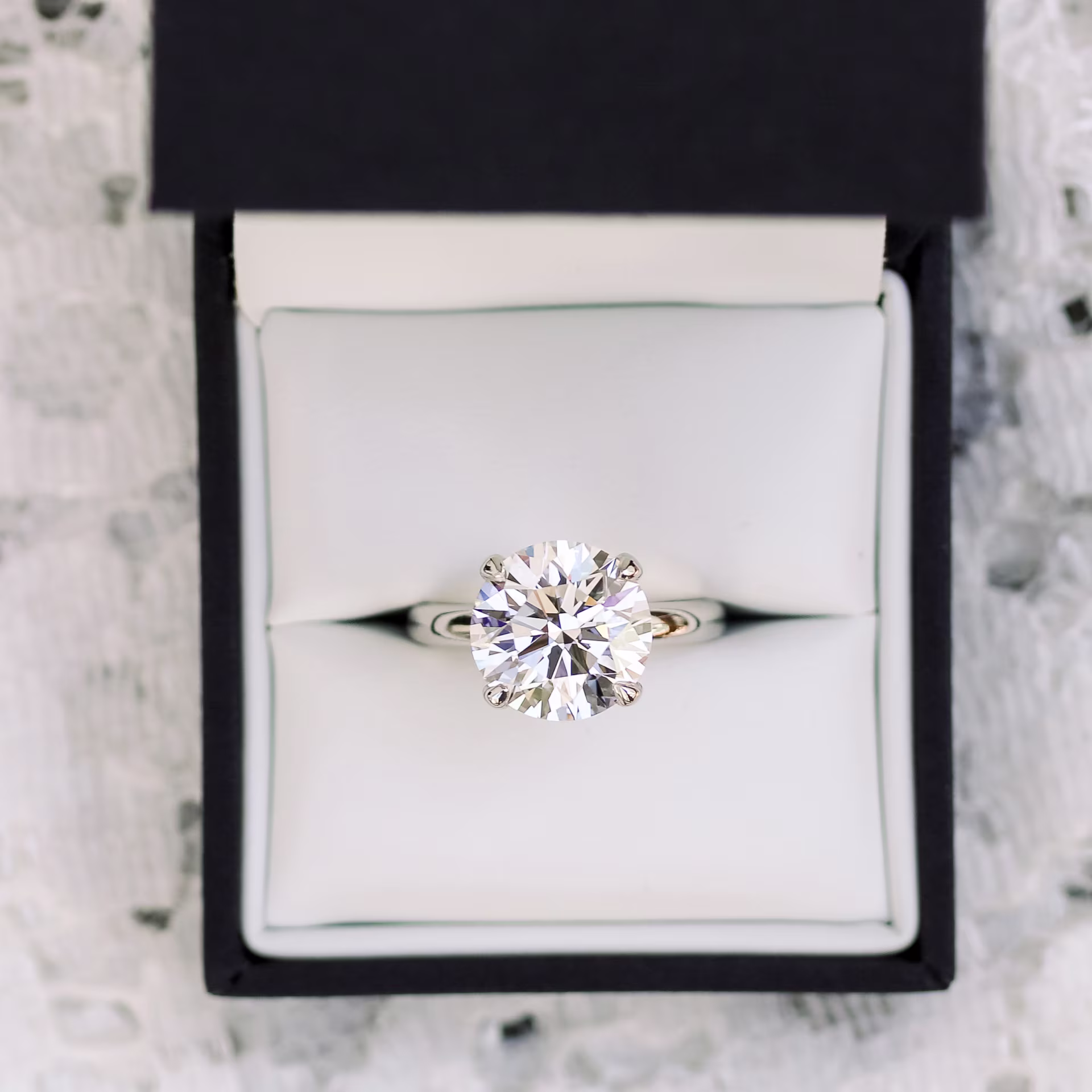 Platinum Round Classic Four Prong Solitaire featuring 5.0 ctw Lab Diamonds (Main View)