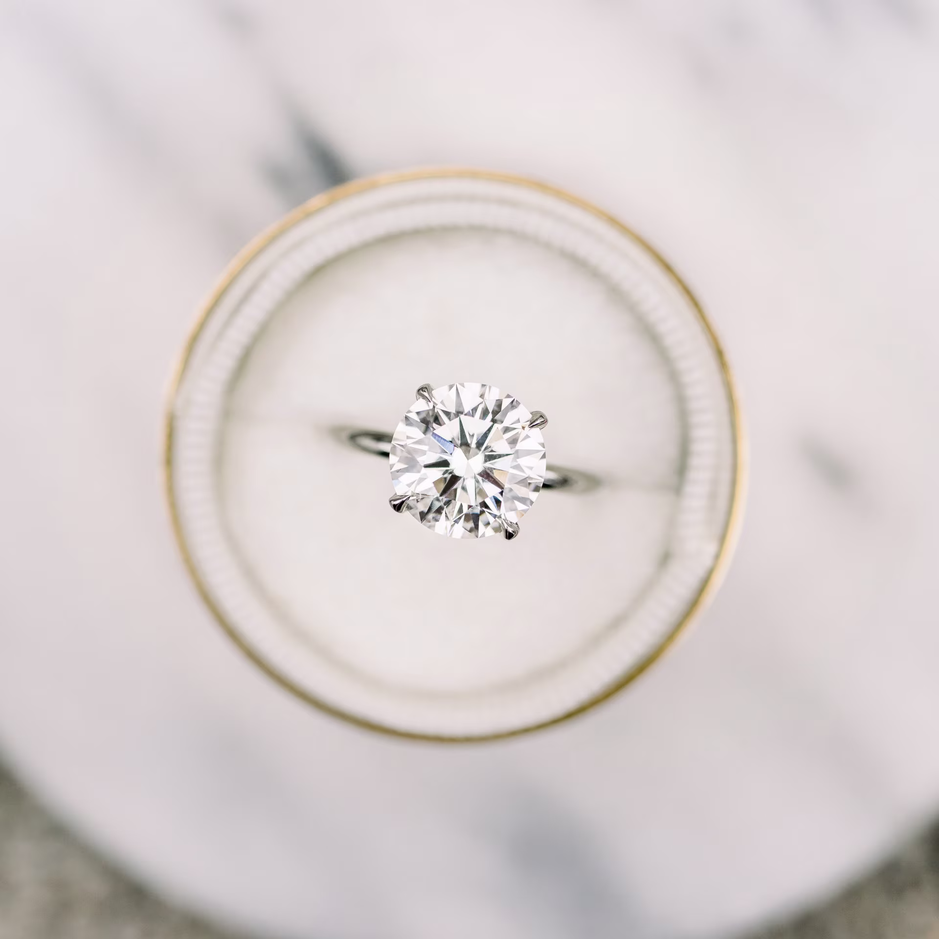 3.5 ct Diamonds set in Platinum Round Classic Four Prong Solitaire (Main View)