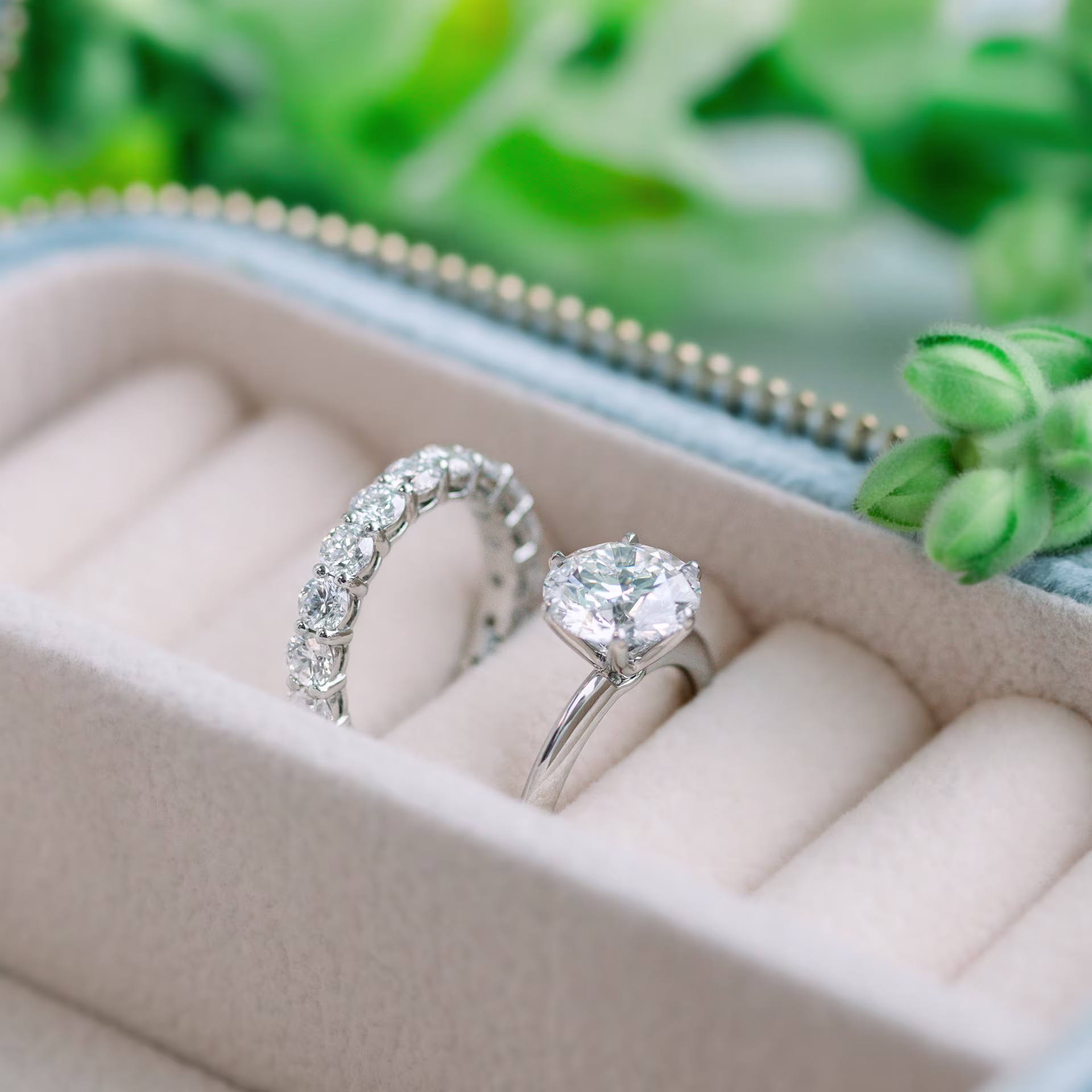 2.3 ctw Round Diamonds Prong Set Eternity Band in Platinum (Main View)