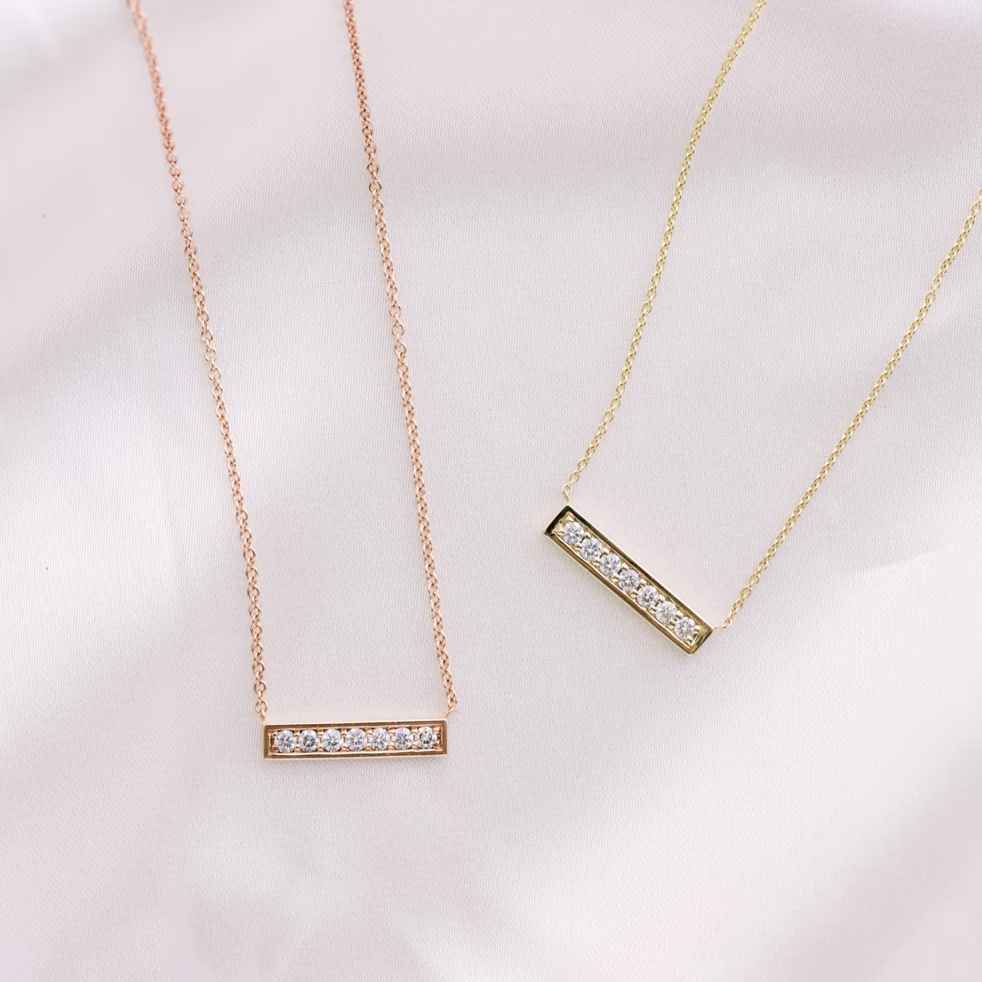 Bar Pendant featuring Exceptional Quality Round Brilliant Lab Diamonds (Main View)