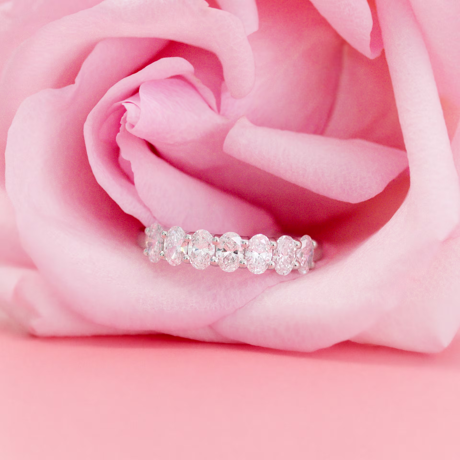 Exceptional Quality 2.0 ctw Lab Diamonds Oval French U Seven Stone in Platinum 2ctw in Platinum (Main View)