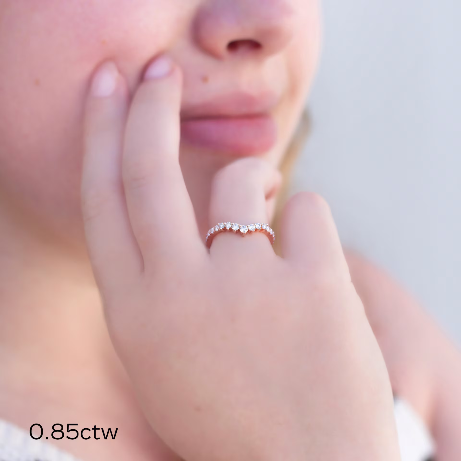 High Quality 0.85 ctw Round Diamonds Nesting Eternity Band in 14kt Rose Gold (Main View)