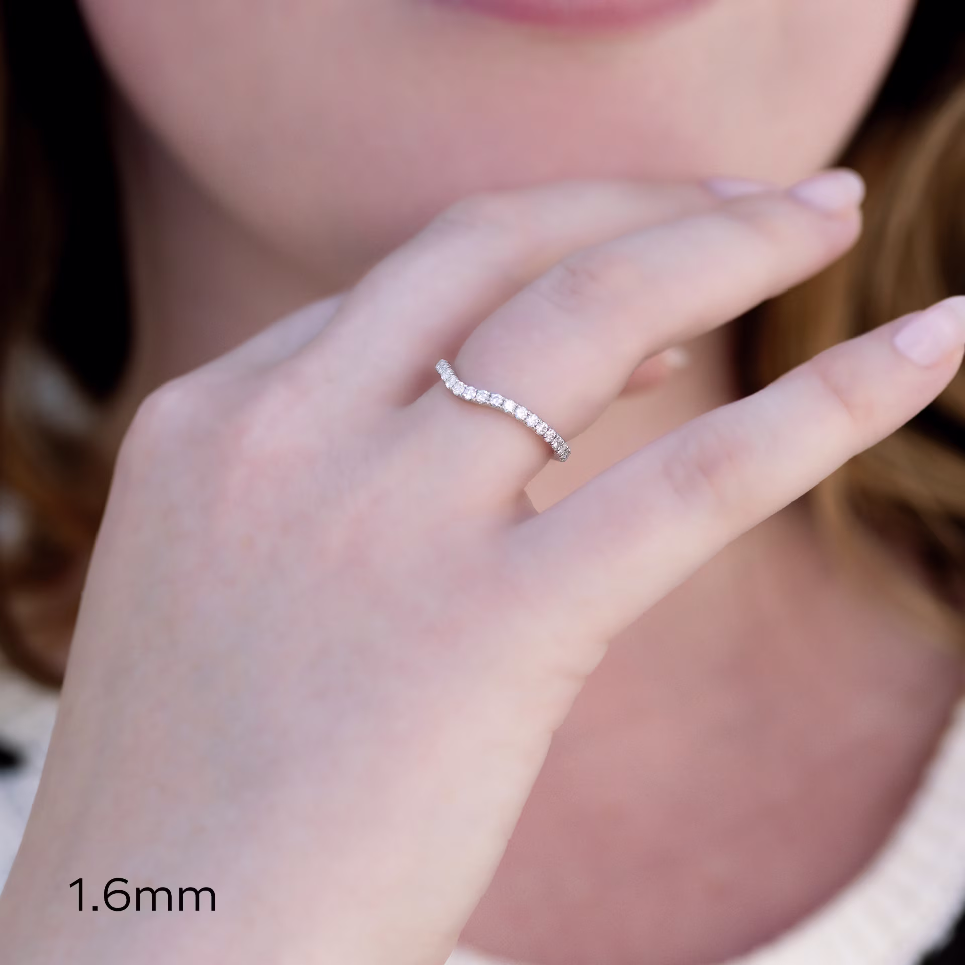 0.5 ctw Round Lab Diamonds Pavé Contoured Three Quarter Band in Platinum 0.5ctw in Platinum (Main View)