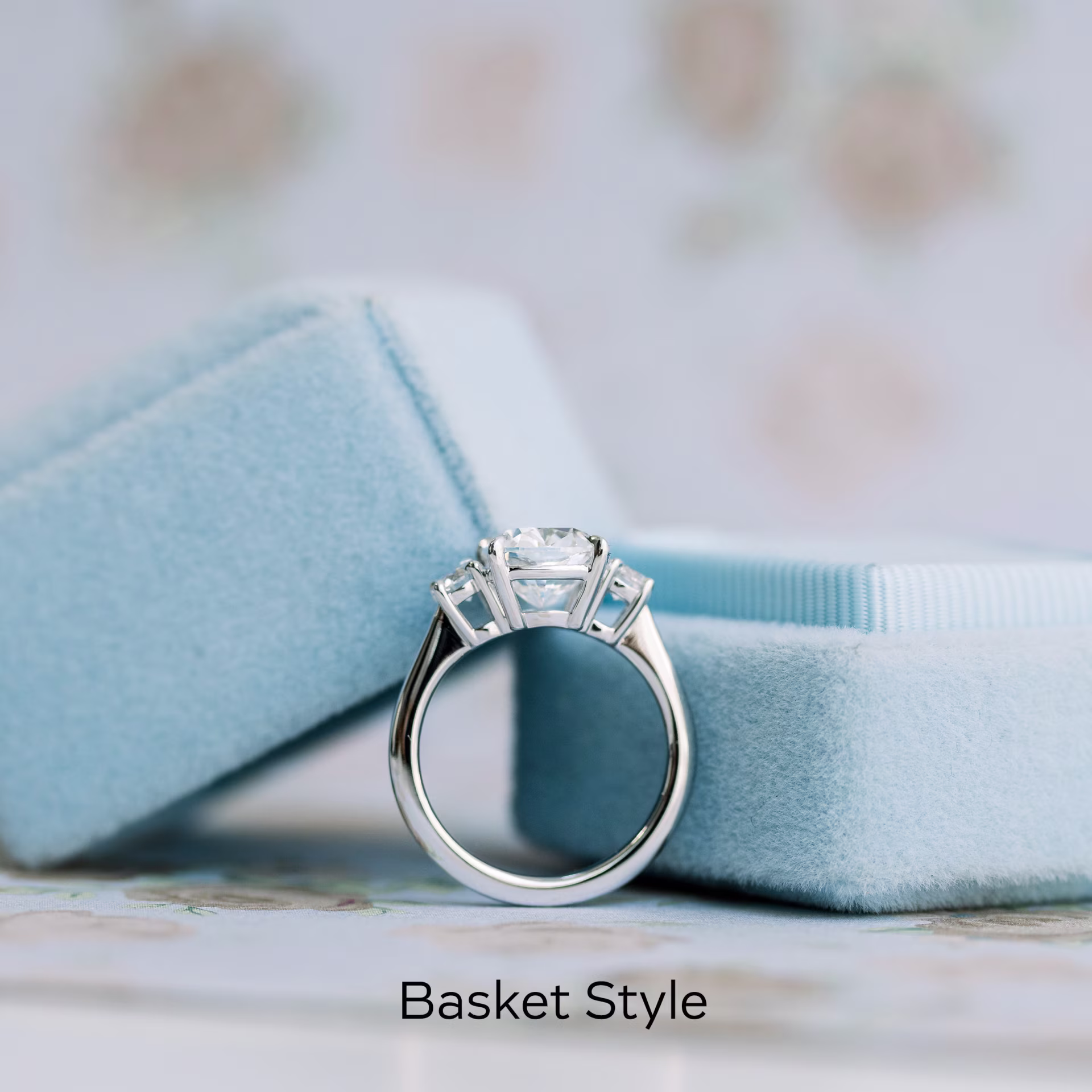 2.5 Carat Lab Diamonds set in White Gold Cushion and Round Setting (Main View)