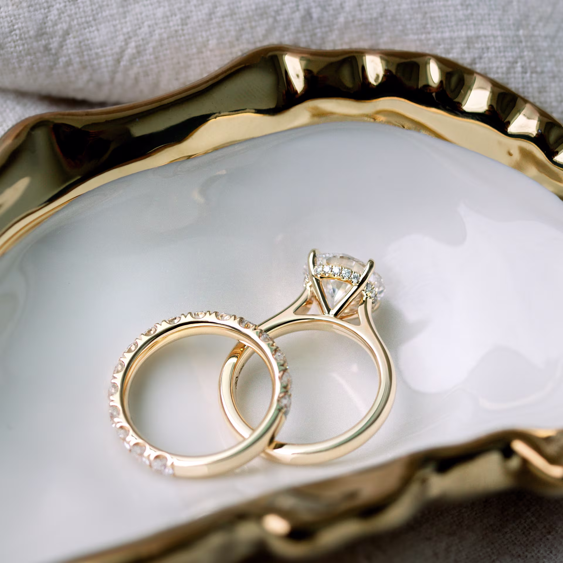 Yellow Gold Round Petite Four Prong Solitaire Diamond Engagement Ring featuring High Quality 3.0 ctw Diamonds (Profile View)