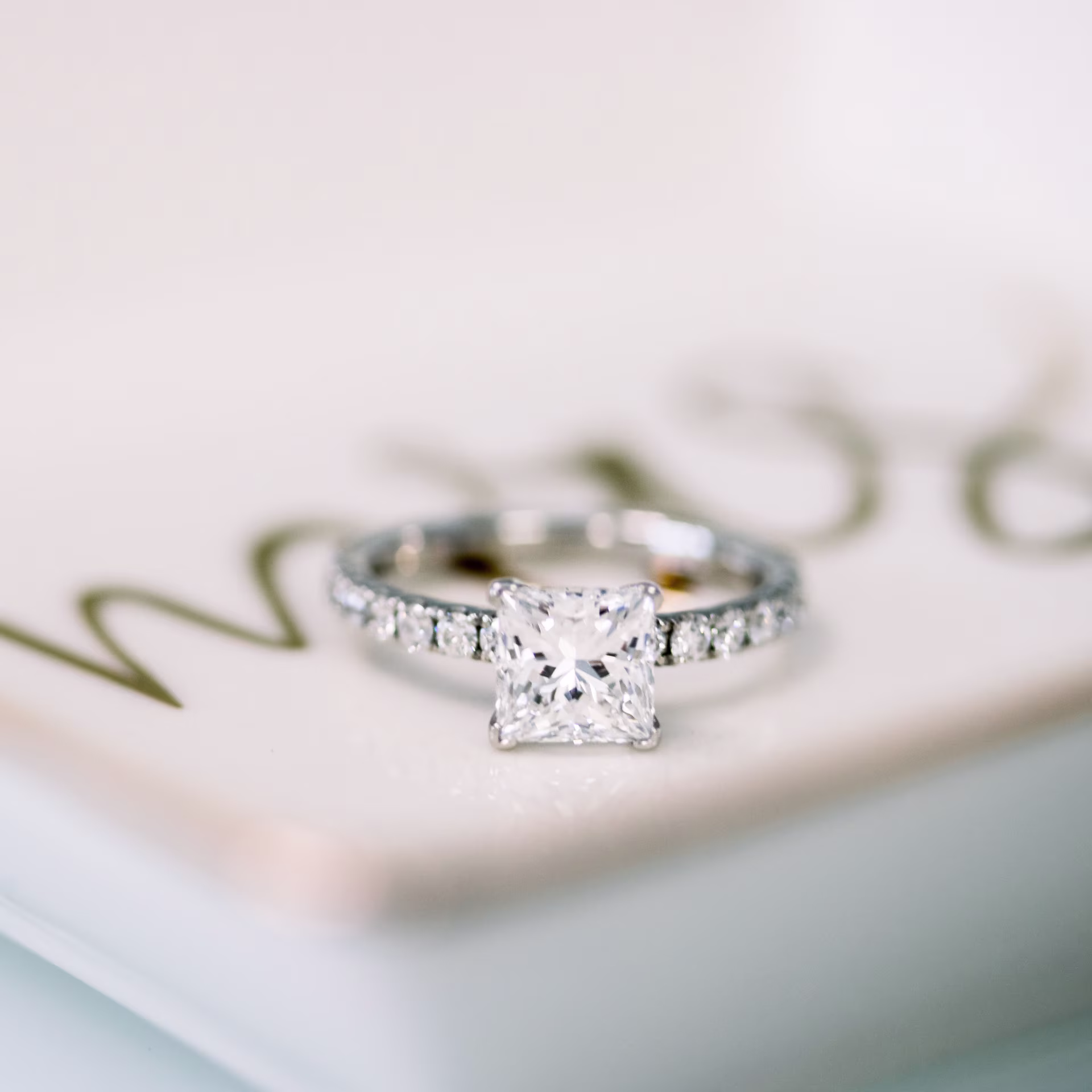 1.25 Carat Diamonds set in Platinum Princess Classic Four Prong Pavé Setting (Main View)