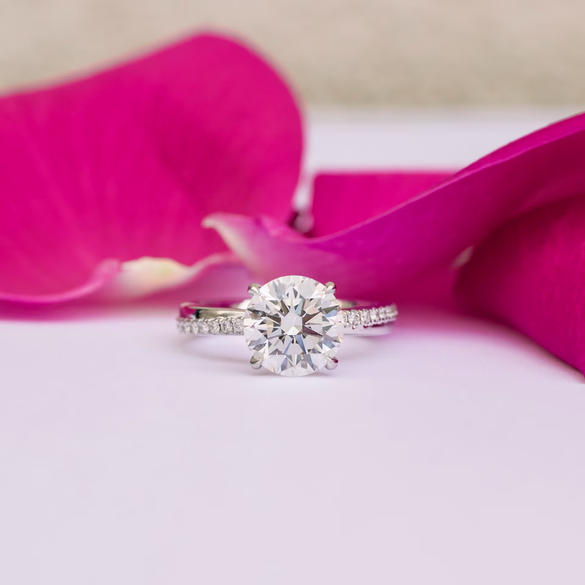 Platinum Infinity Twist Setting featuring 1.75 ct Lab Diamonds (Main View)