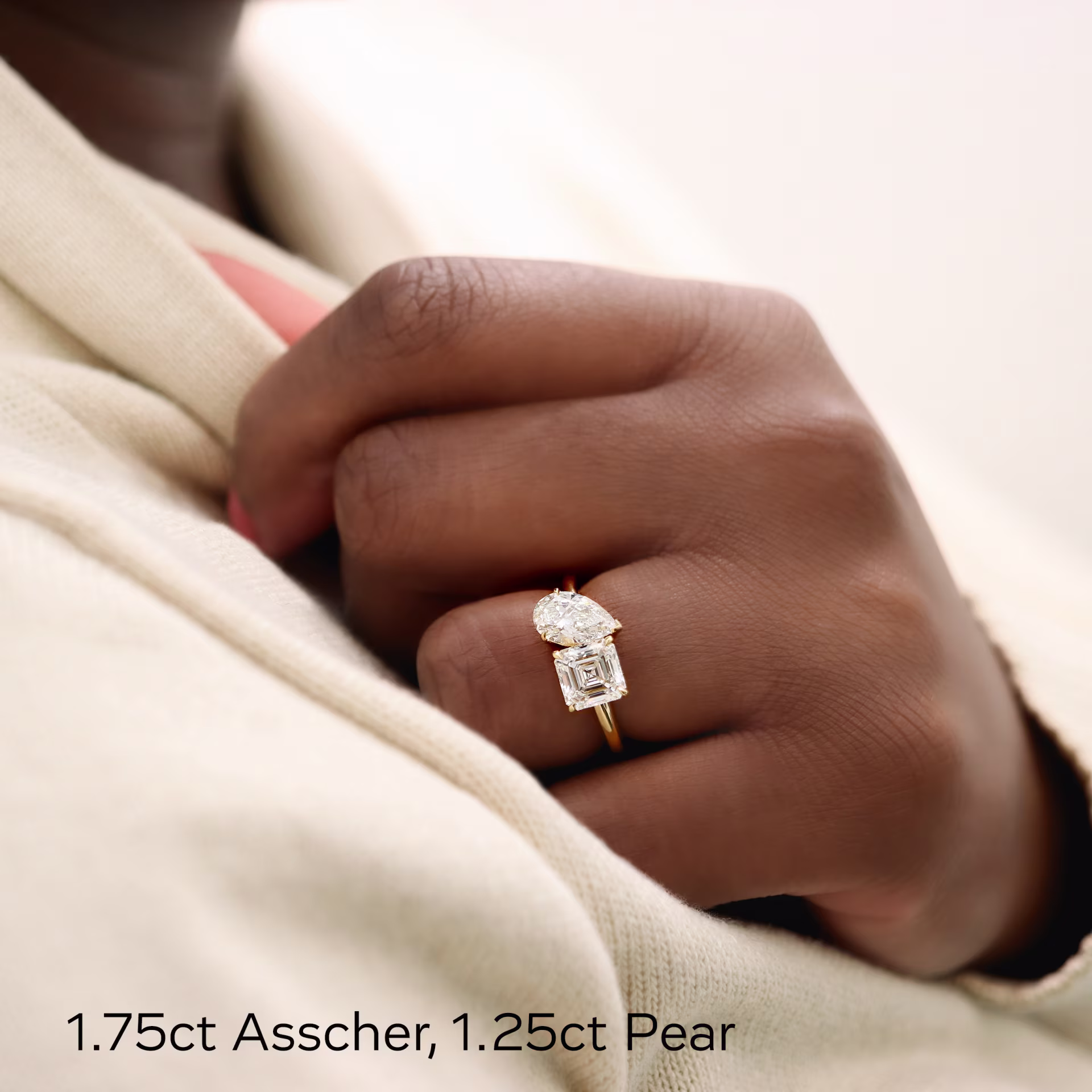 1.75 ct Lab Diamonds Toi et Moi Lab Diamond Engagement Ring in (Main View)